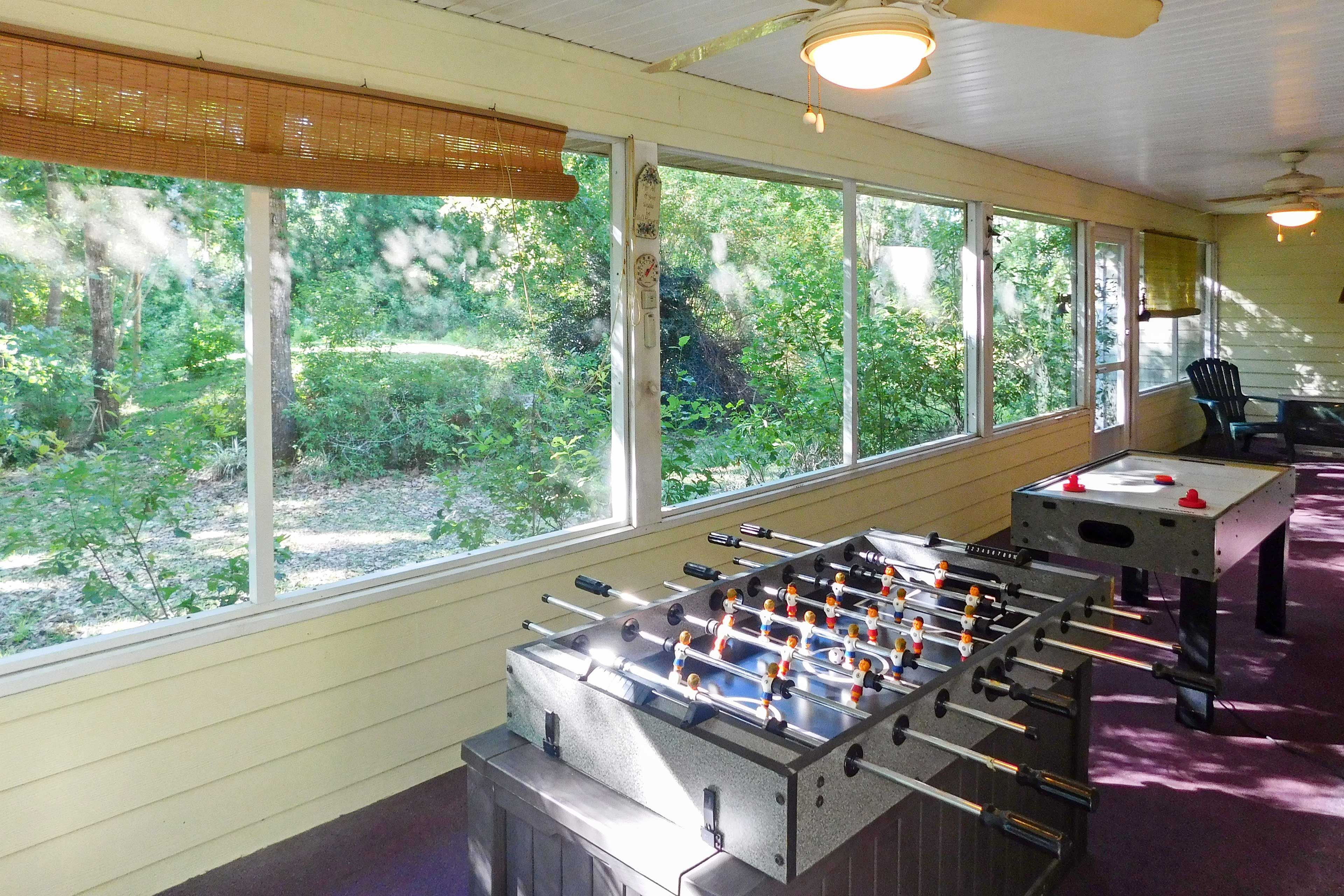 Enclosed Porch | Foosball Table | Air Hockey