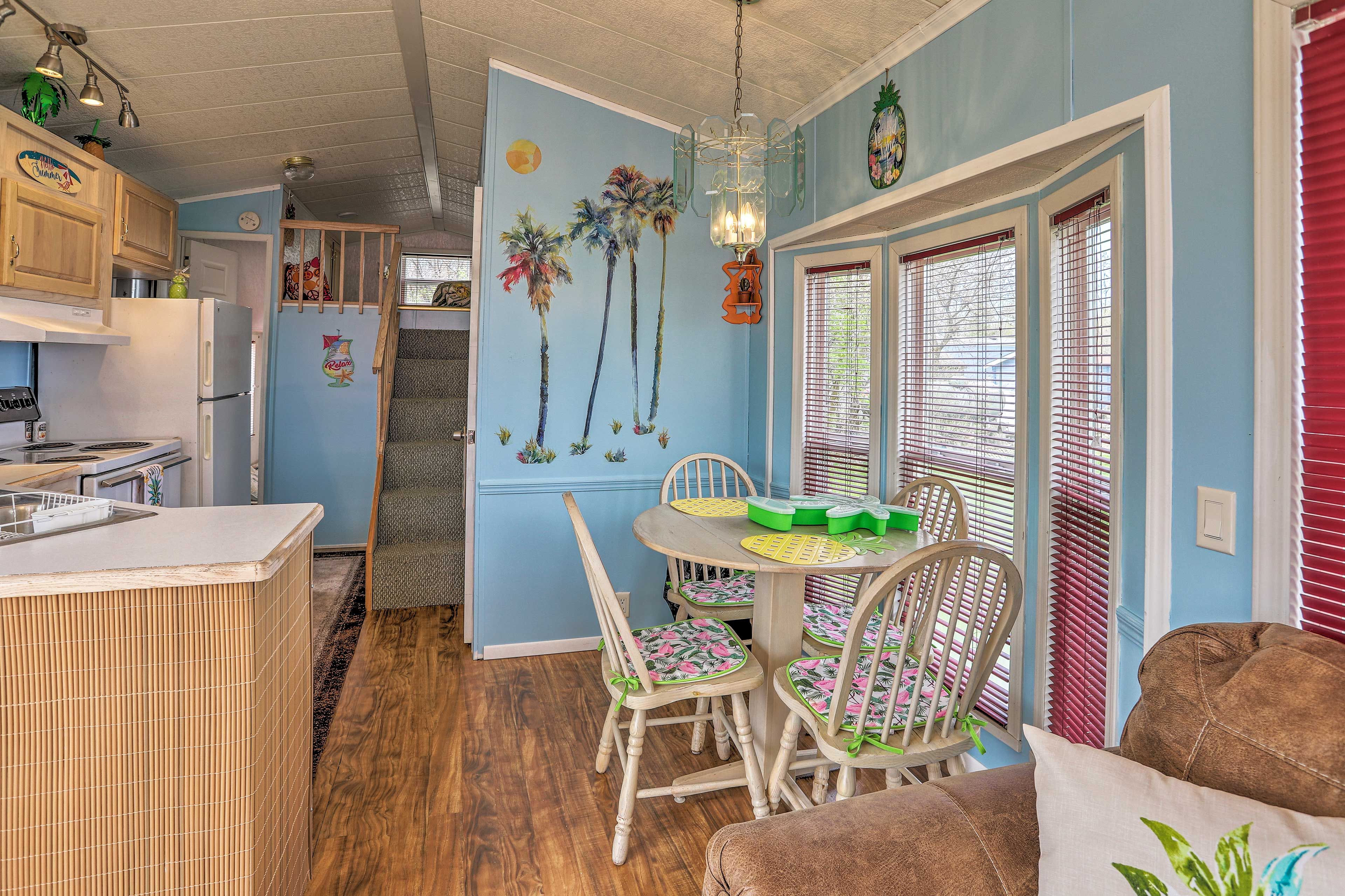 Pick your partner for a game of Euchre at the dining table.