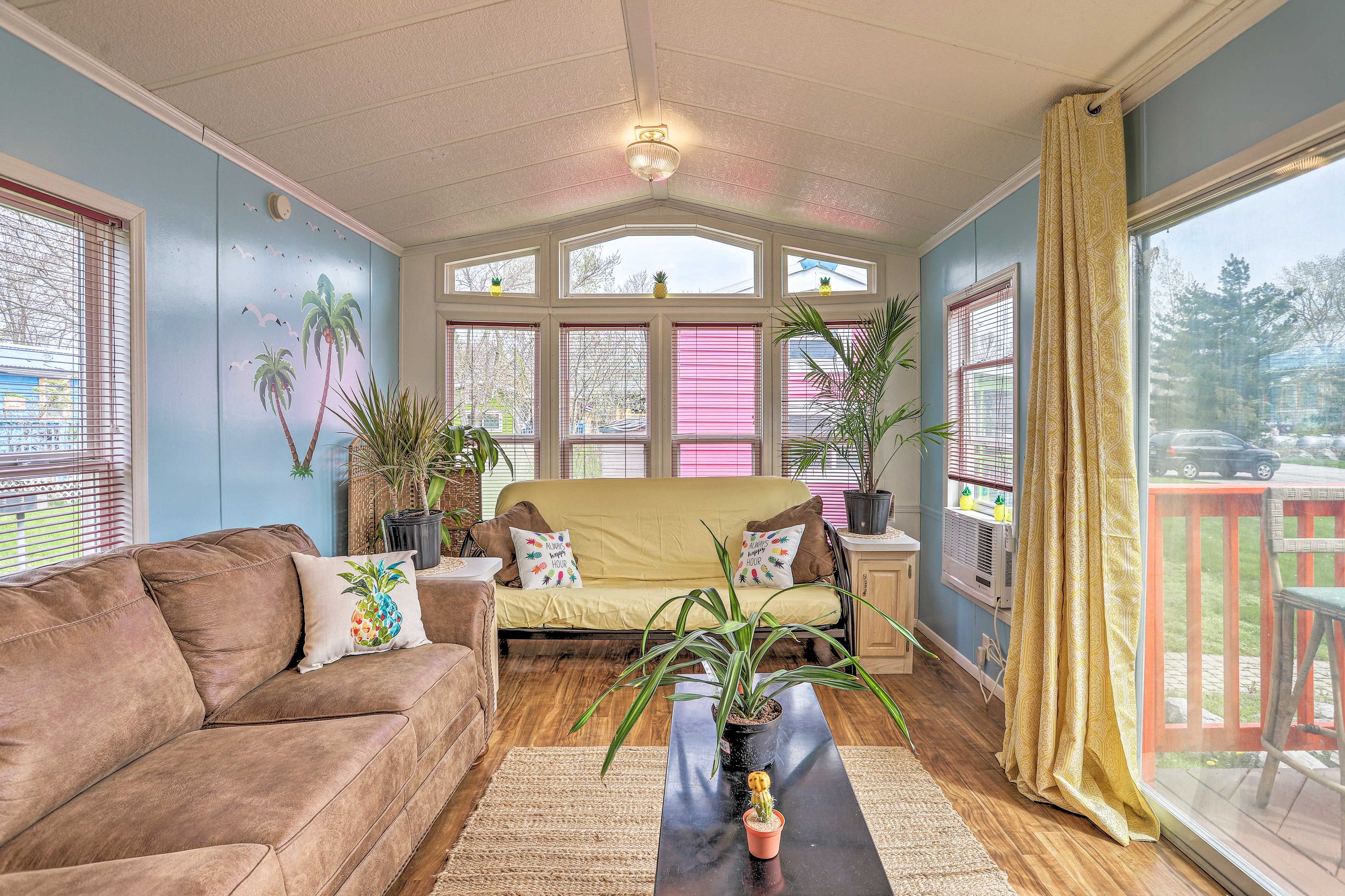 Step inside this Middle Bass Island vacation rental to enjoy the bright spaces.