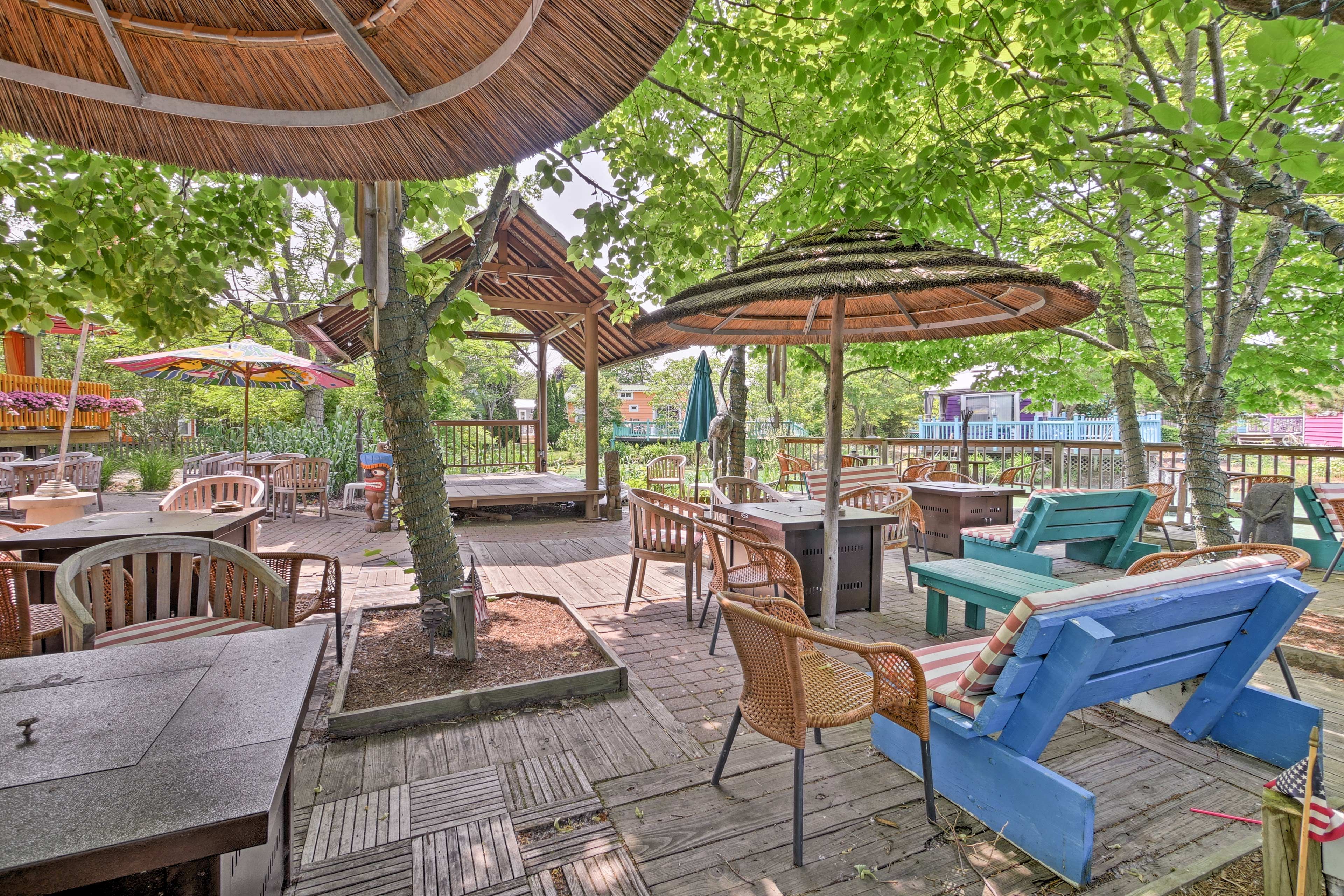 Stay out on the patio into the night, as the grills will keep you toasty!