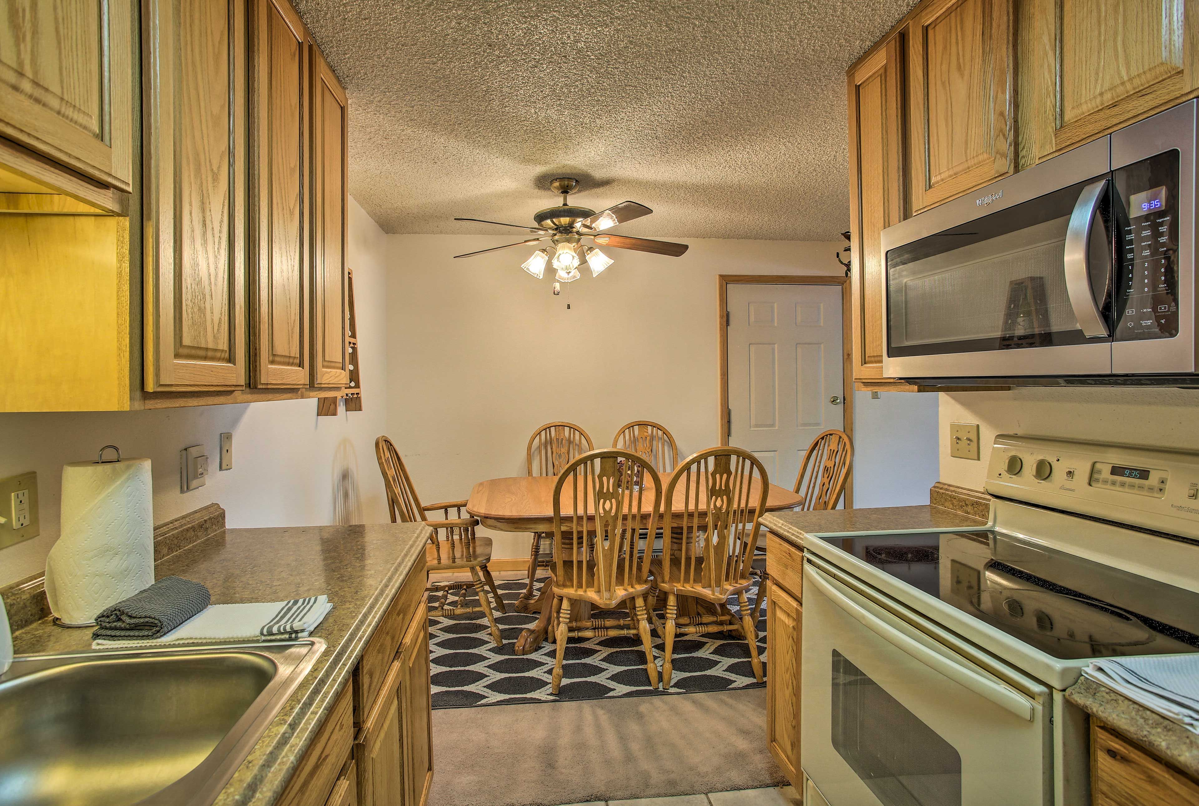 The kitchen comes fully equipped!