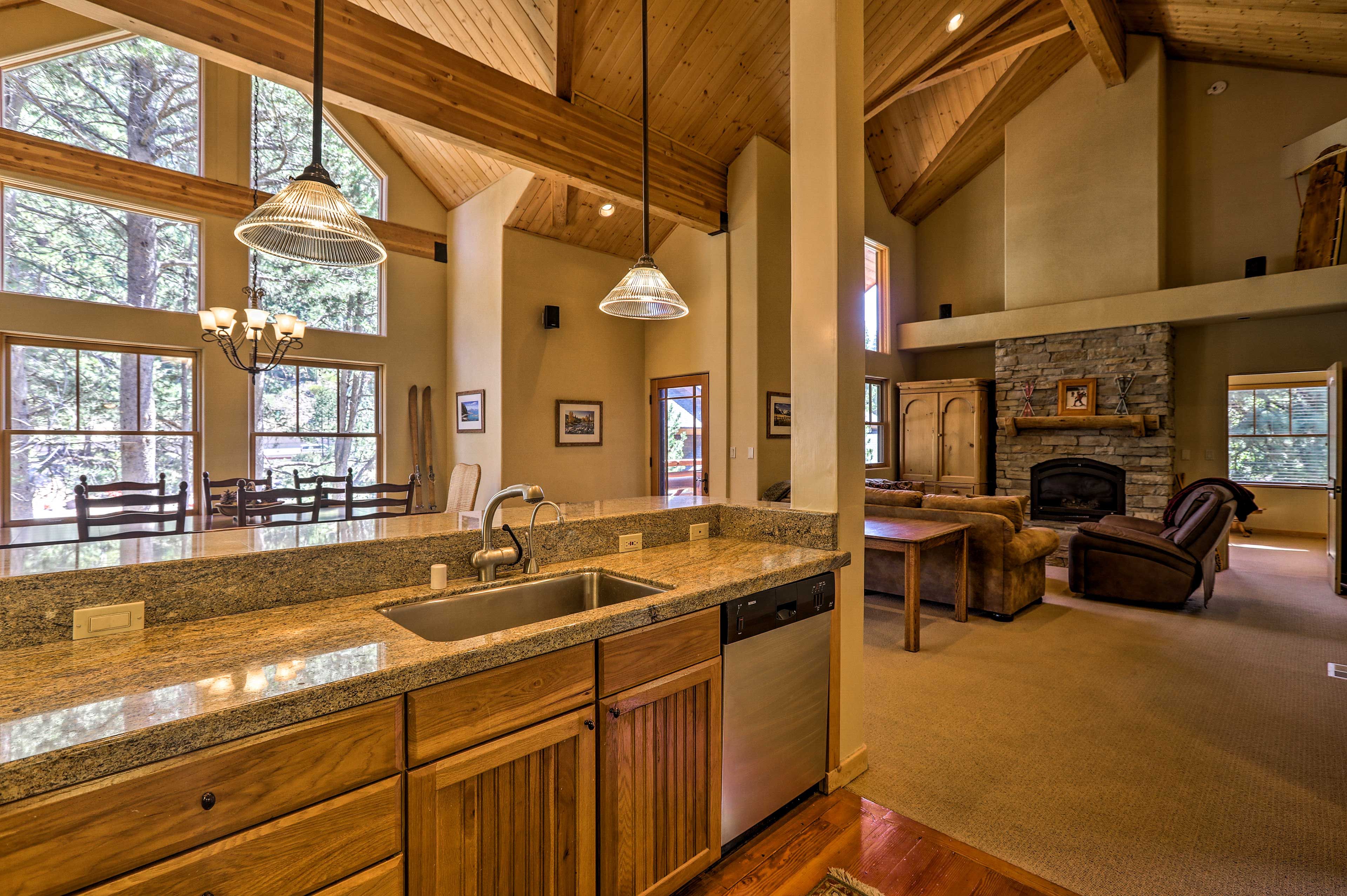Visit with the whole group from any spot in this open layout.