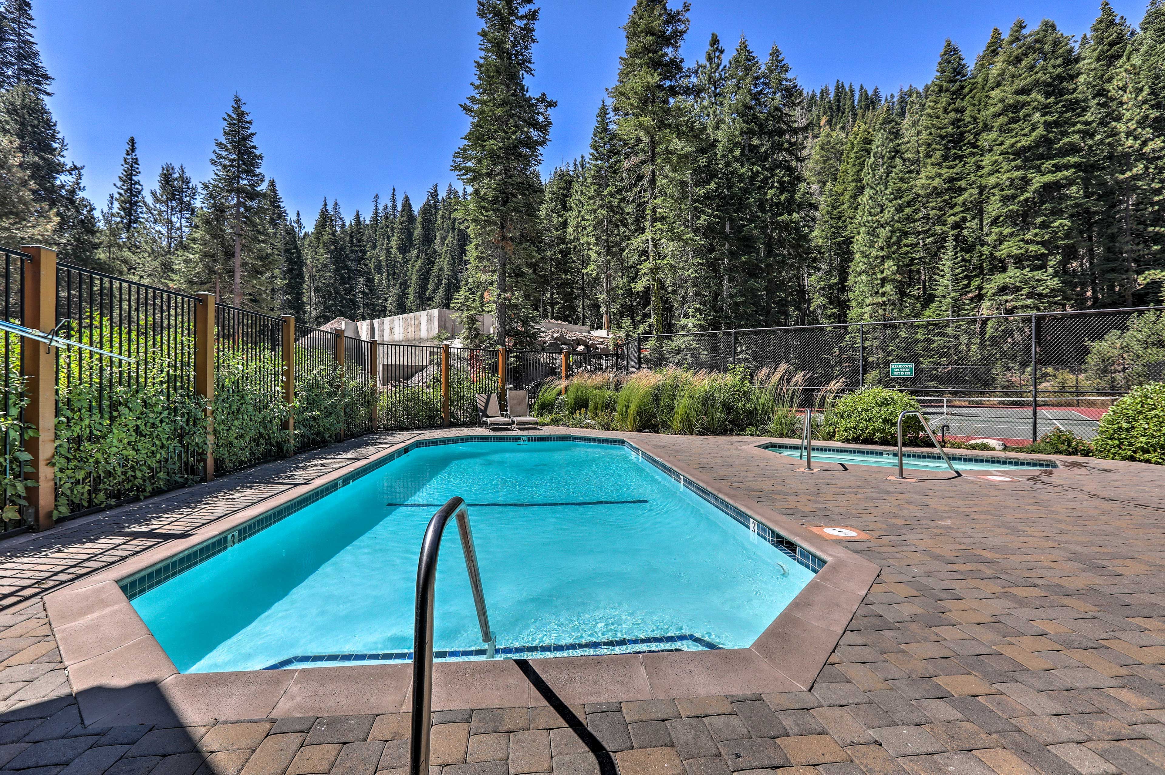 Go for a dip in the swimming pool.