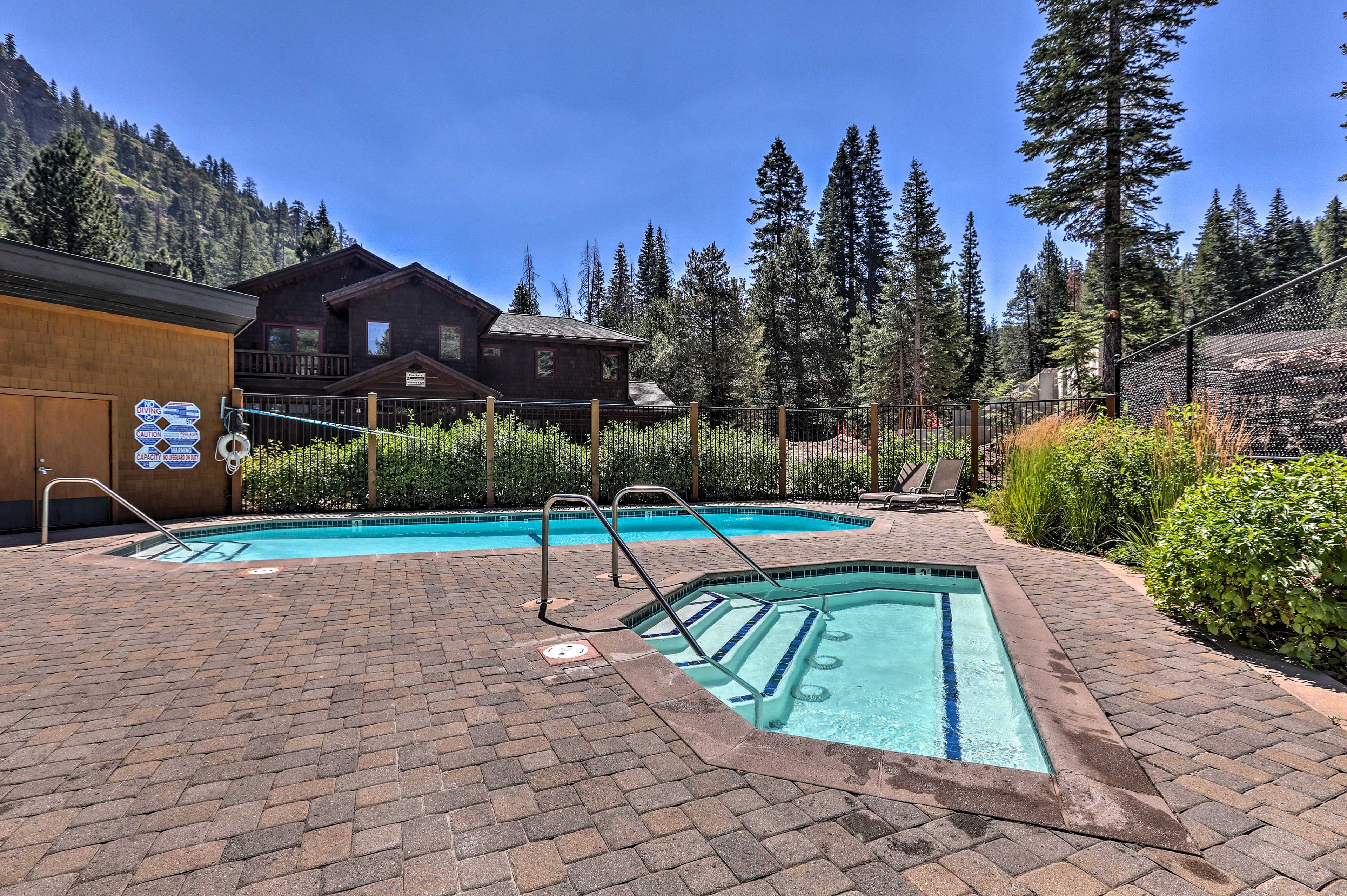 Soak sore muscles in the hot tub.