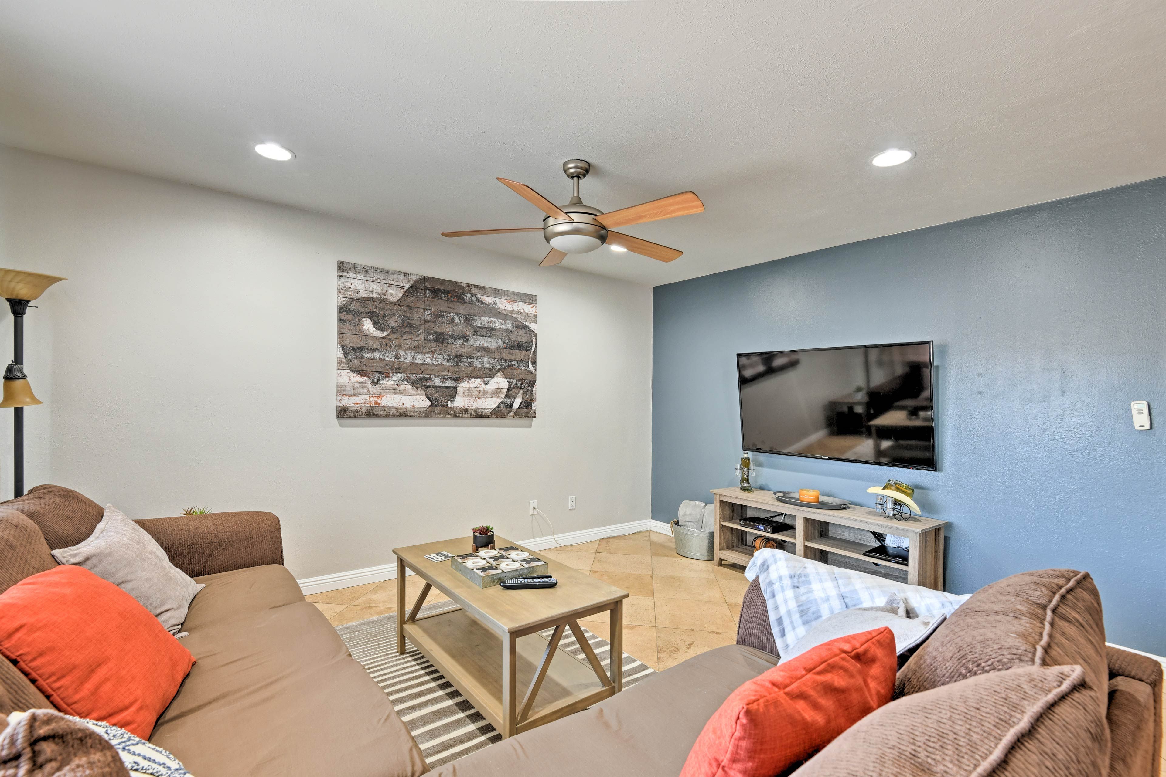 This 5-bedroom, 2-bath home is ideal for groups!