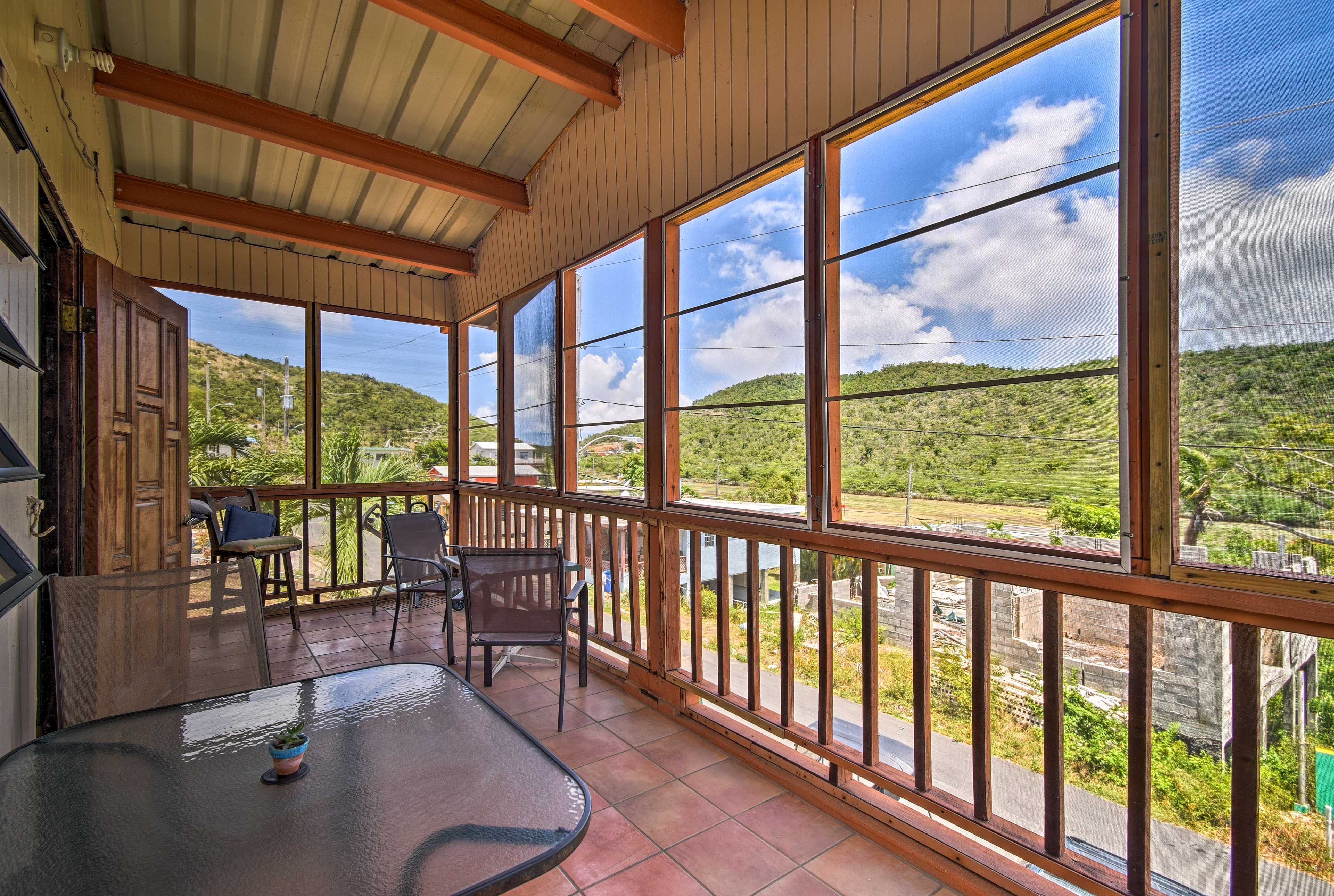 Enjoy the stunning views of the lush hills.