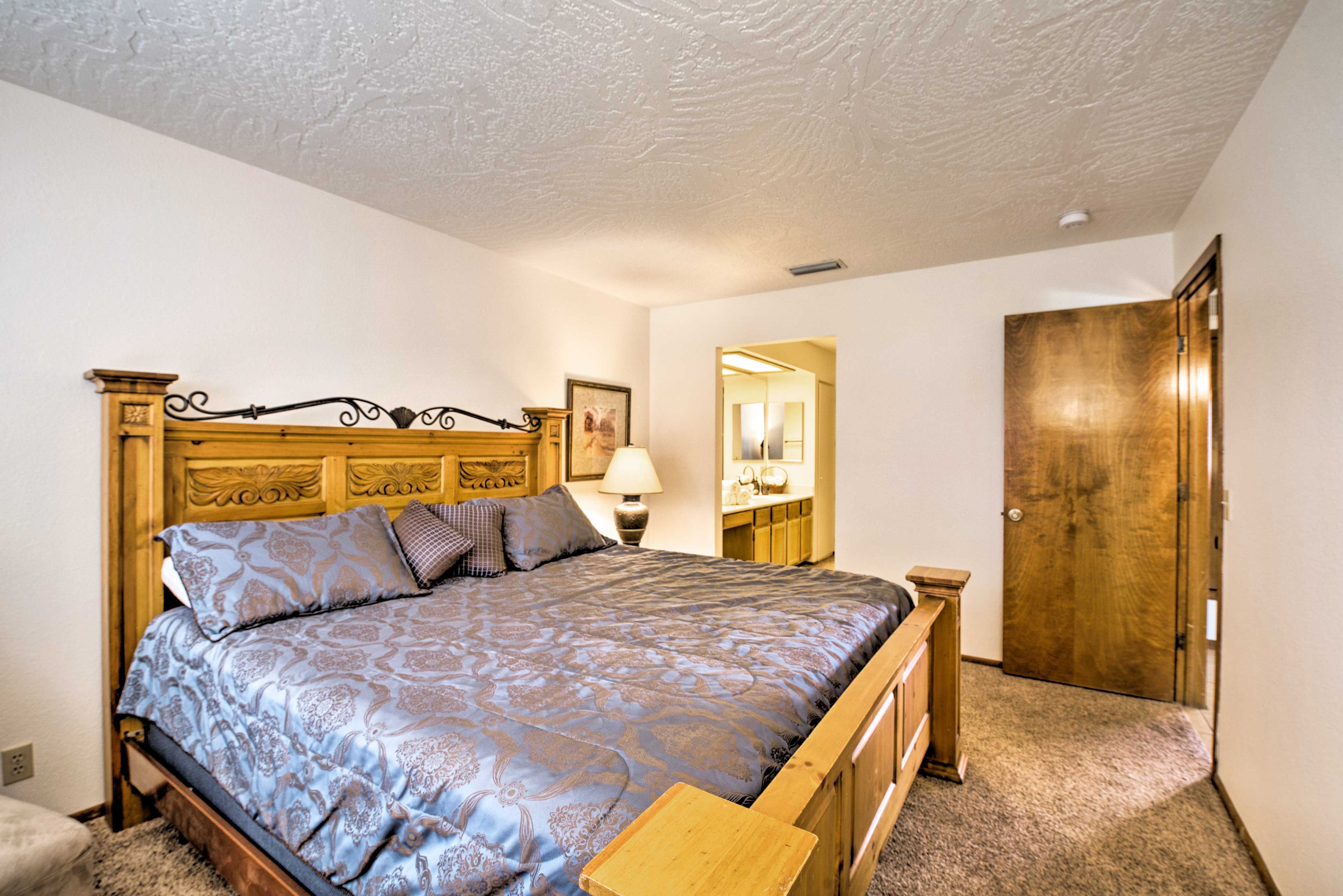 Dreams come easy in either spacious bedroom.