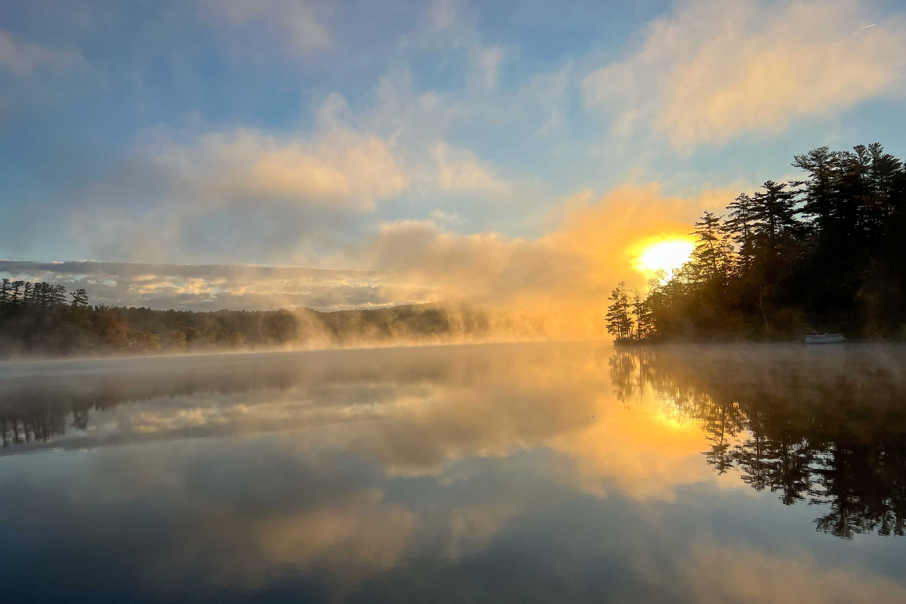 Sunrise On Misty Morning