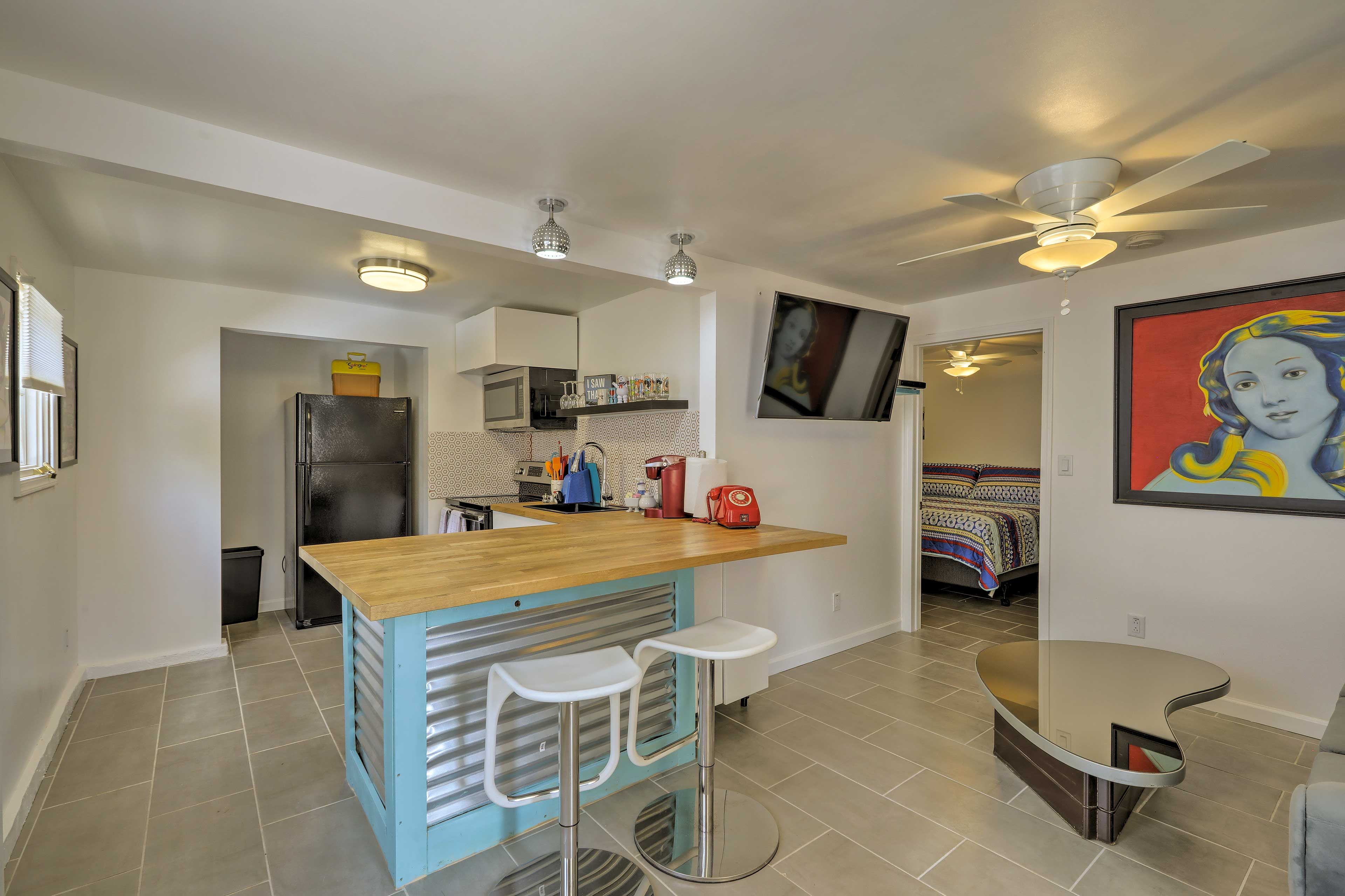 Vibrant decor elevates this vacation rental!