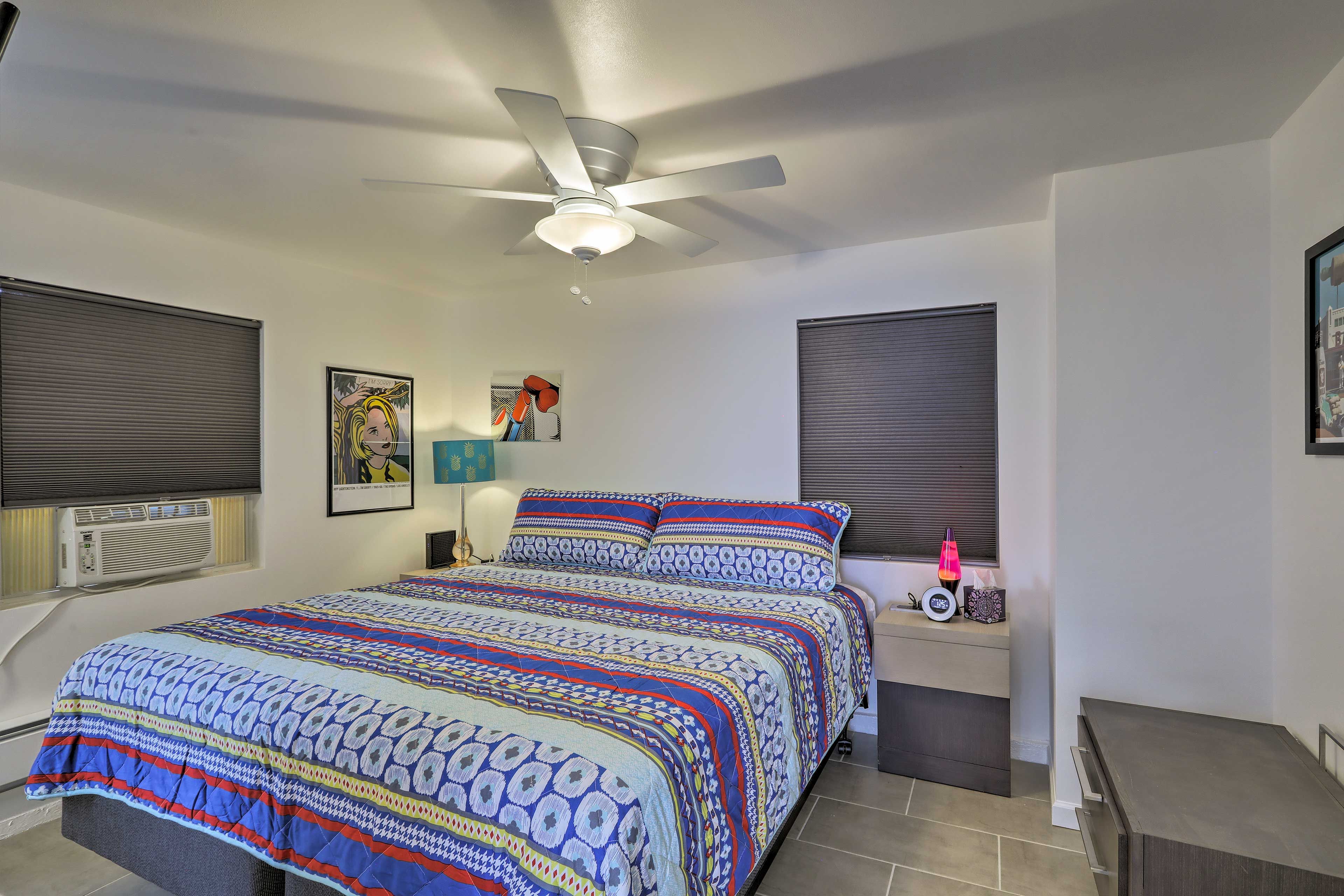 Restful slumbers await in the new king-sized bed!