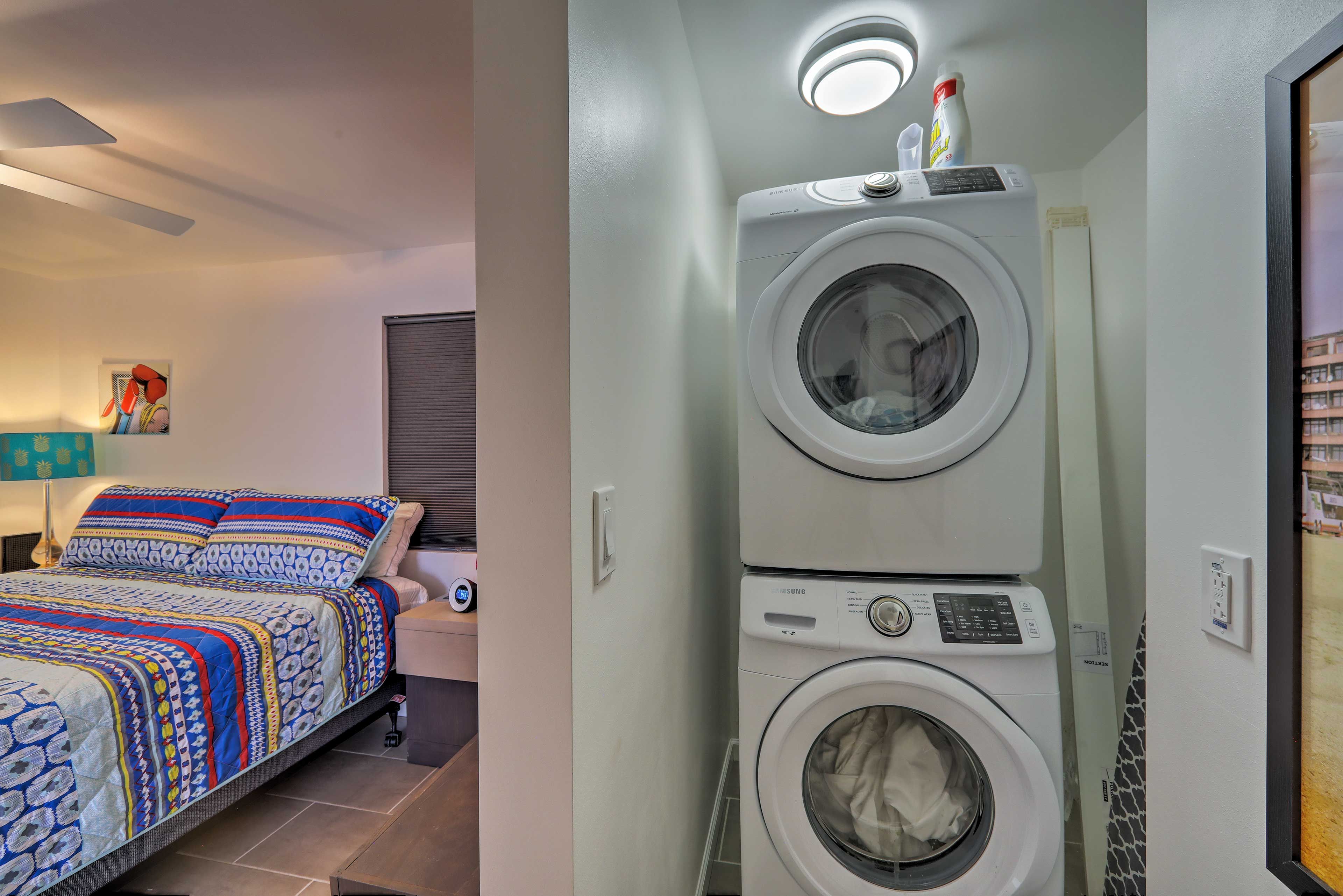 Pack light with the convenience of the washer and dryer.