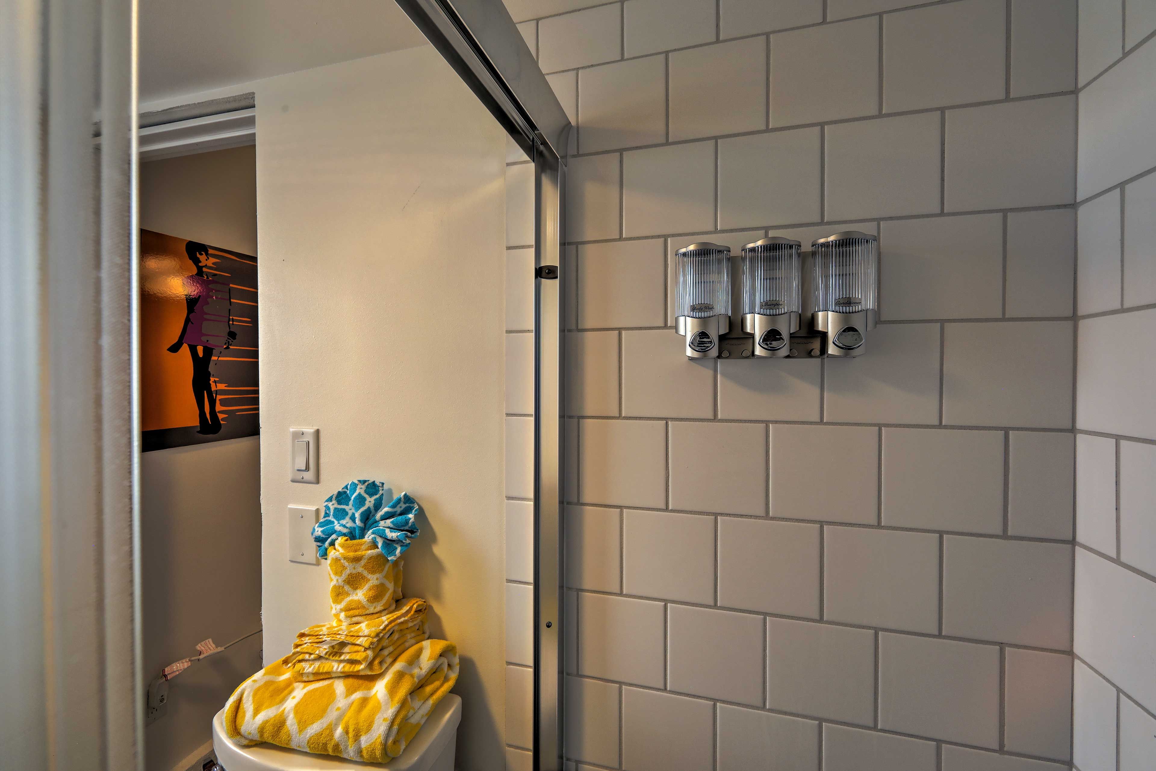 After showering, dry off with the aid of the soft towels!