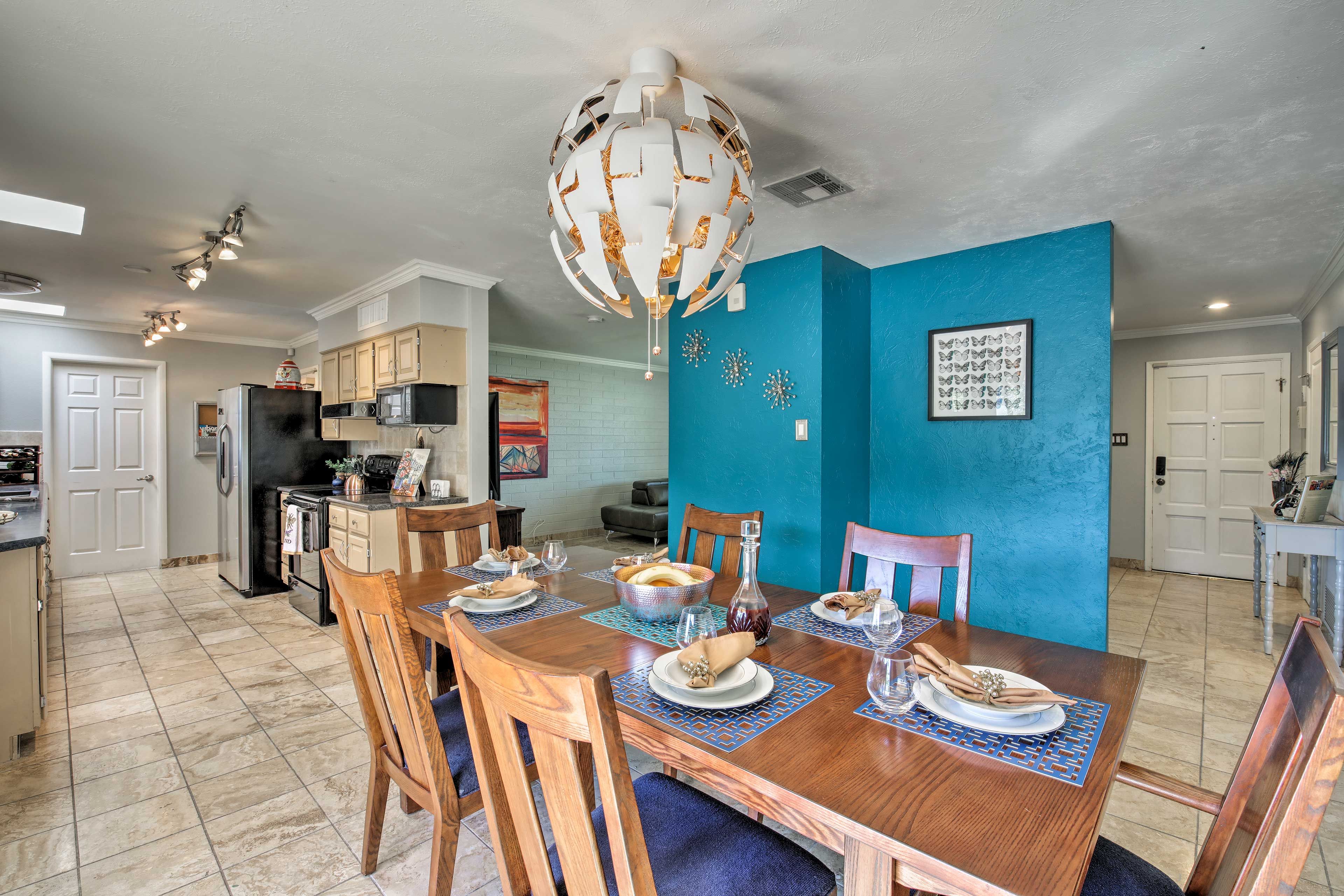 You'll be steps from the kitchen as you wine and dine.