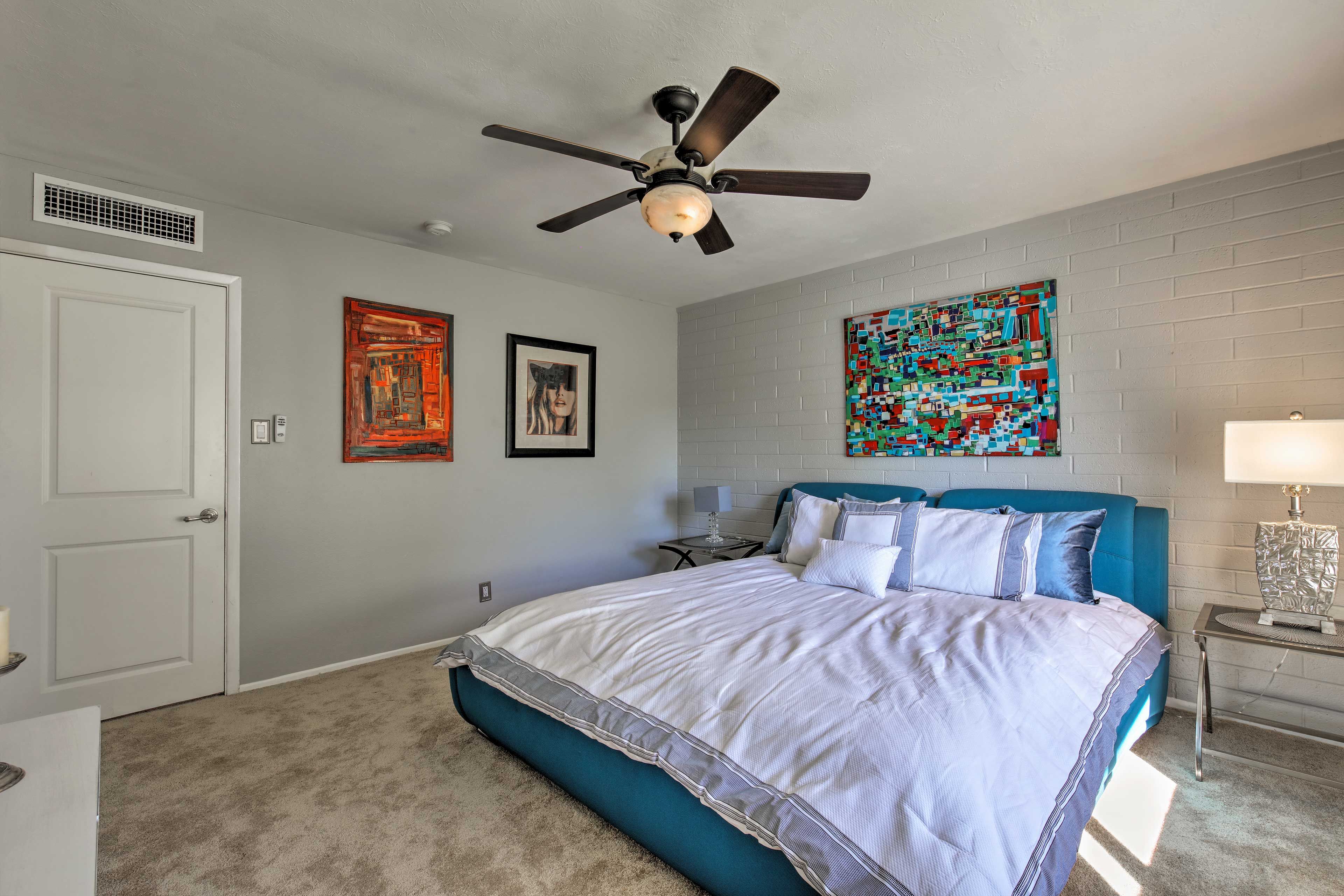 Let the breeze from the ceiling fan lull you to sleep.
