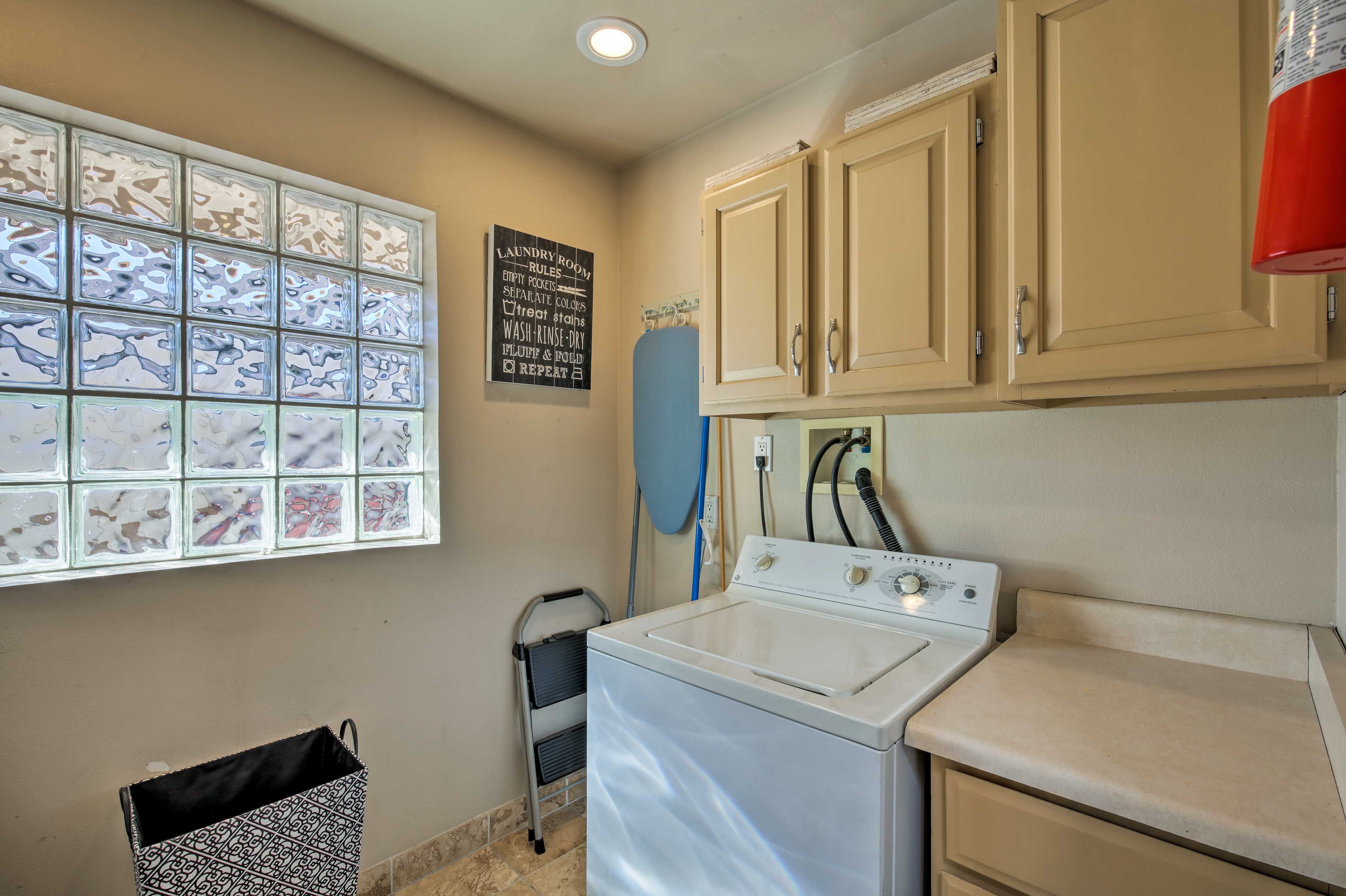 Wash your dirty duds in the in-unit laundry machines.