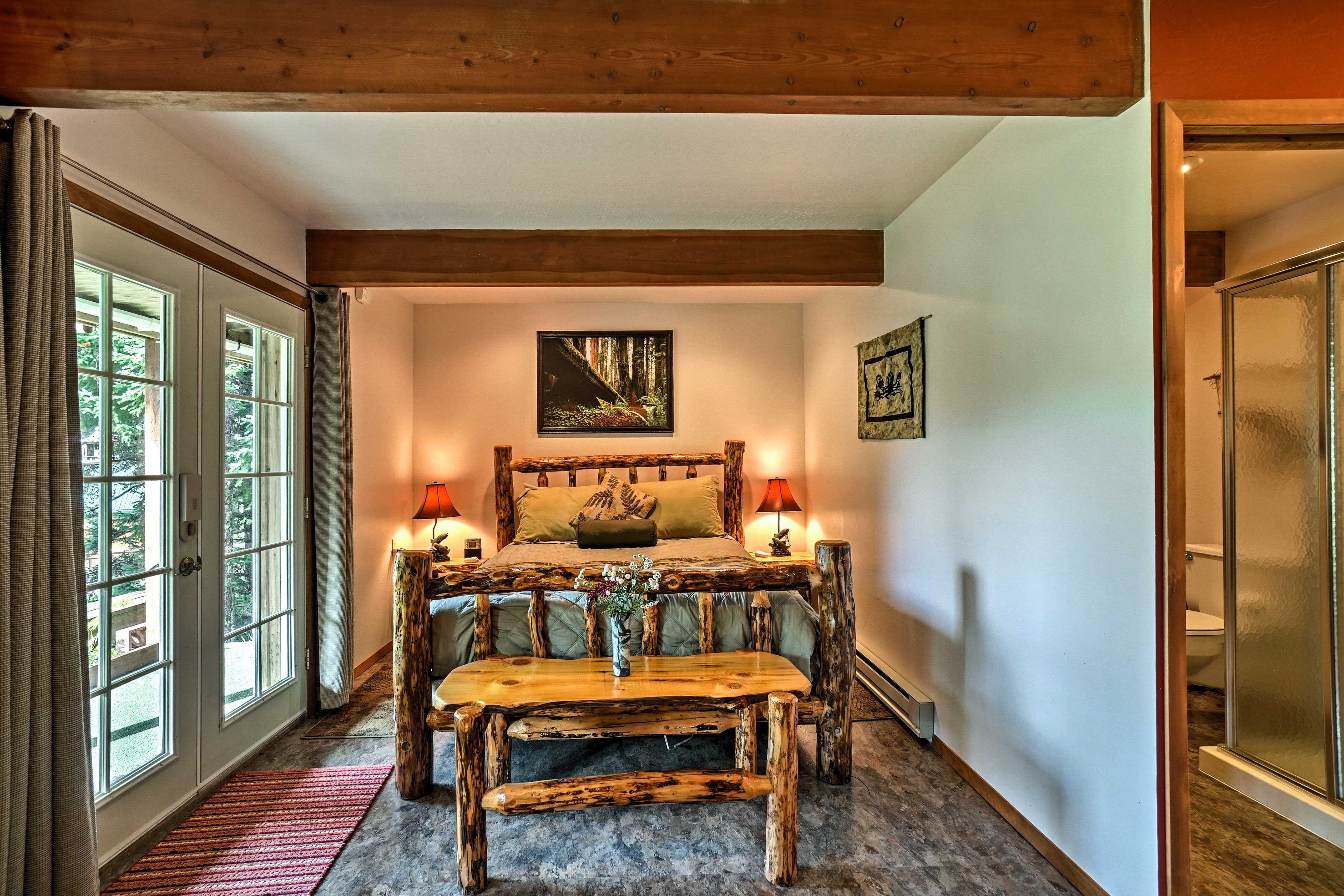 The rustic furniture completes the space!