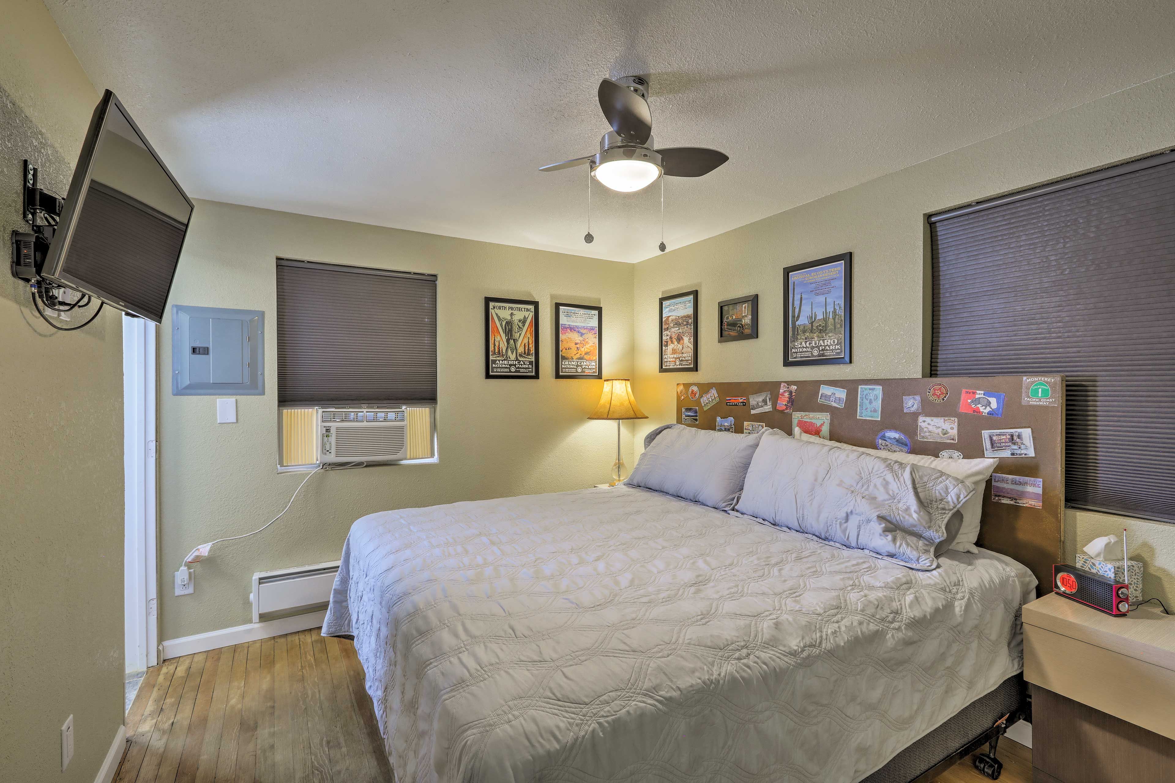 Plush pillows and a cloud-like comforter invite you to restful slumbers.