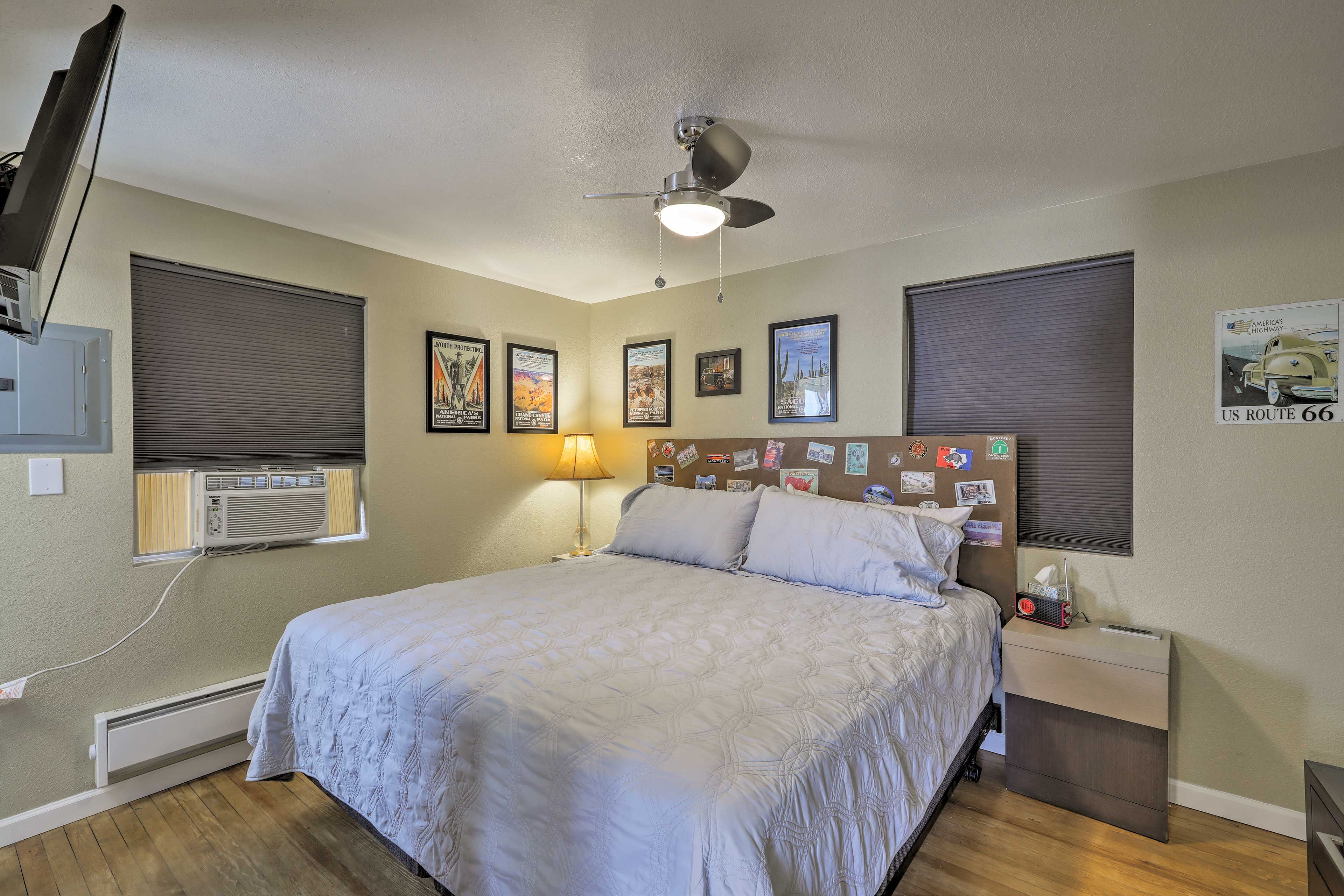 Sleep will come easy in the open and airy bedroom.