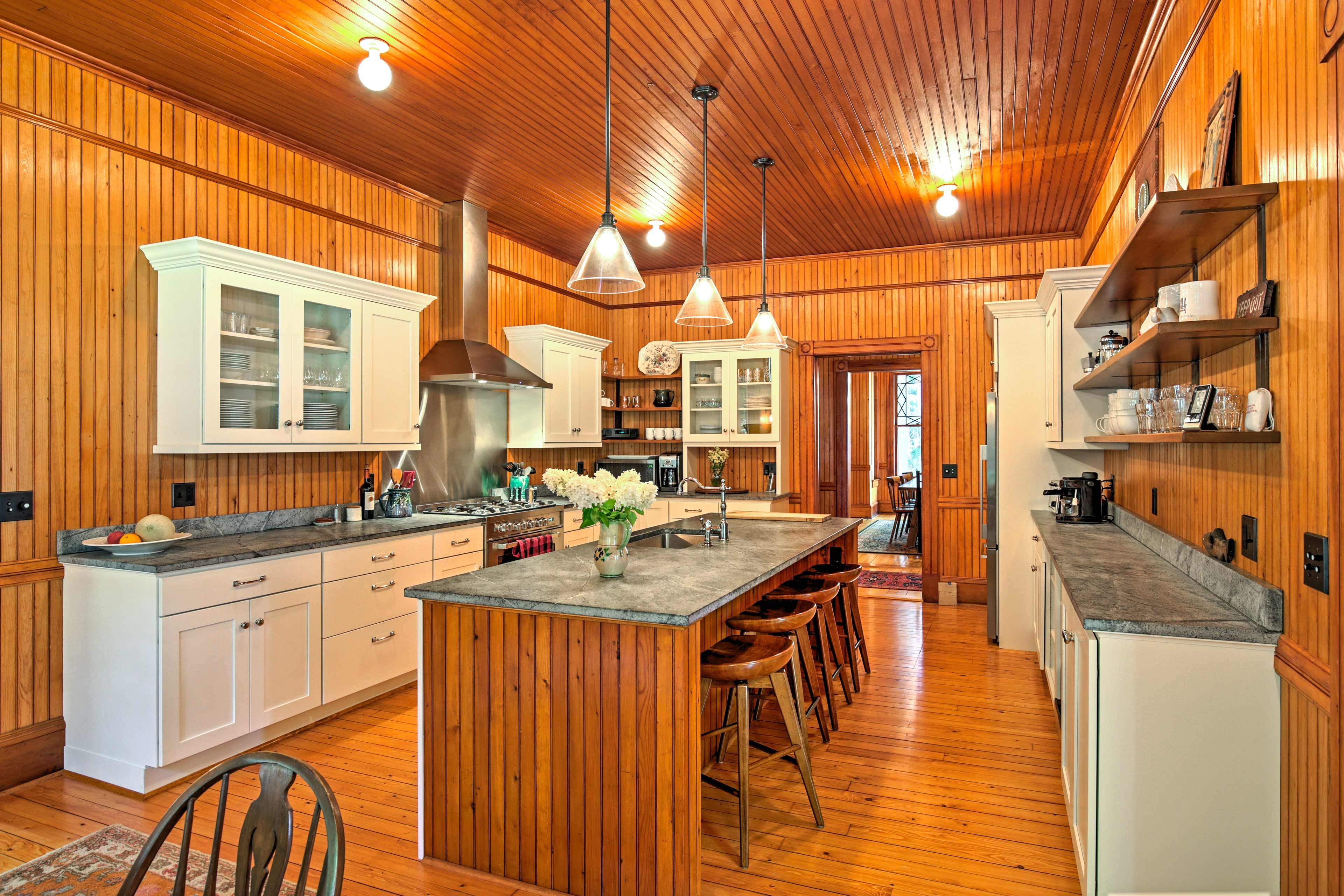 Pull up a chair to the breakfast bar for a casual meal.