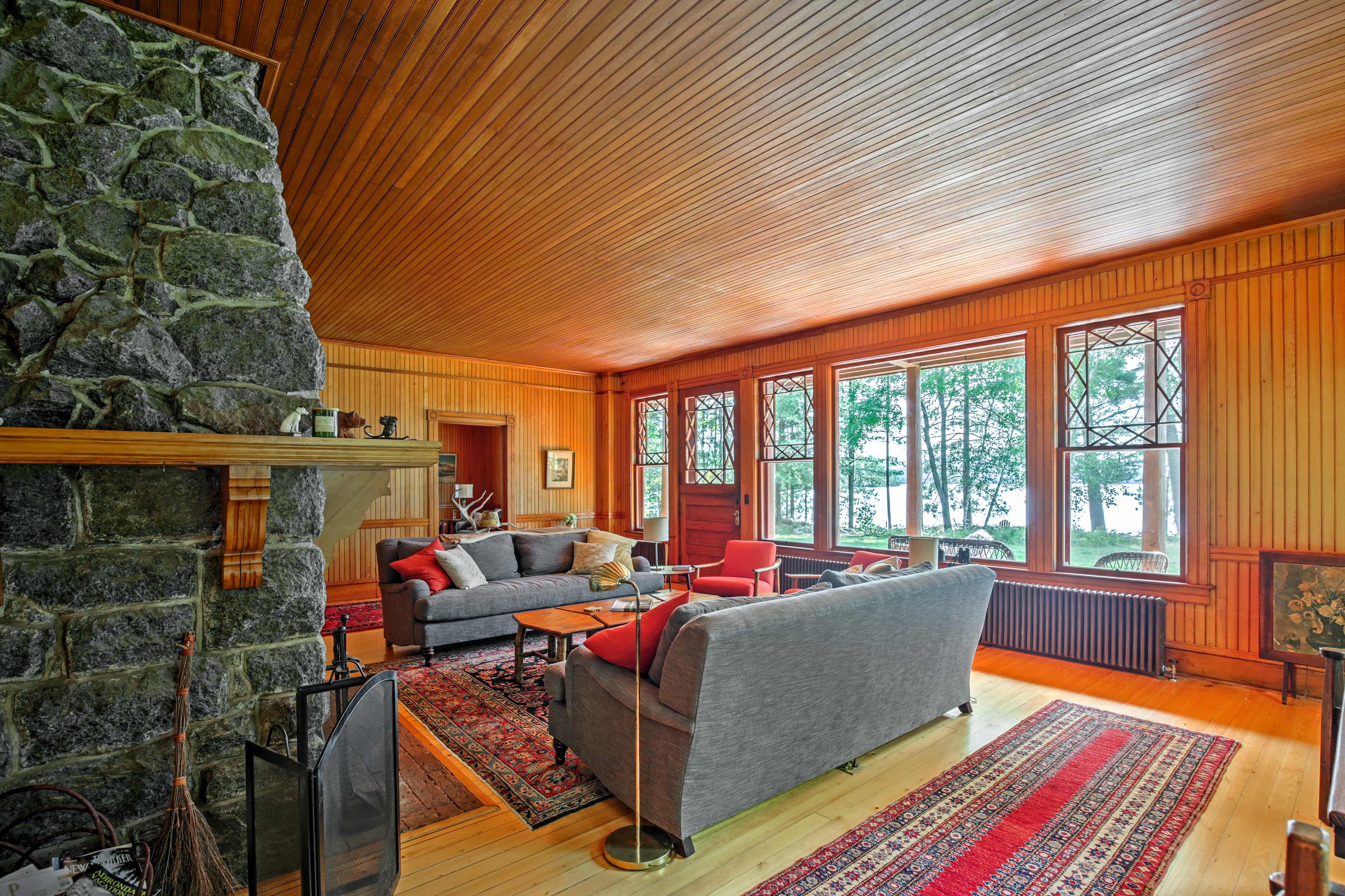 Lake views from the wealth of windows.