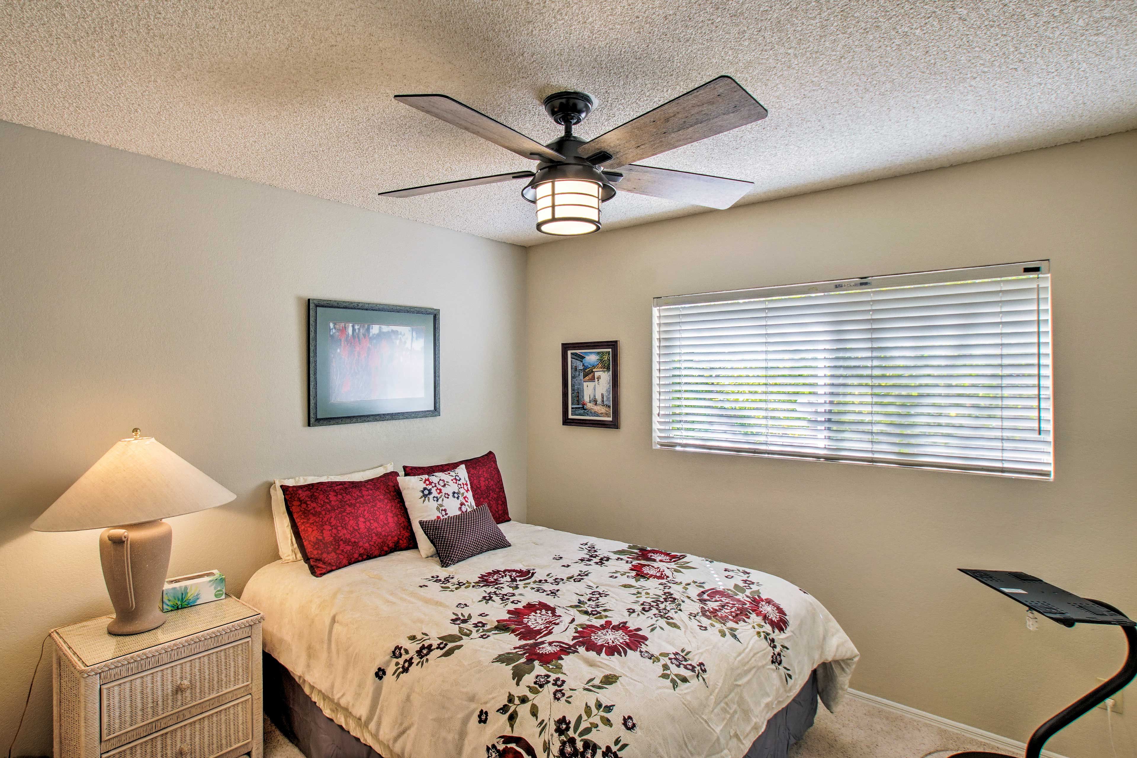 The fourth bedroom comes with a cozy full-sized bed.
