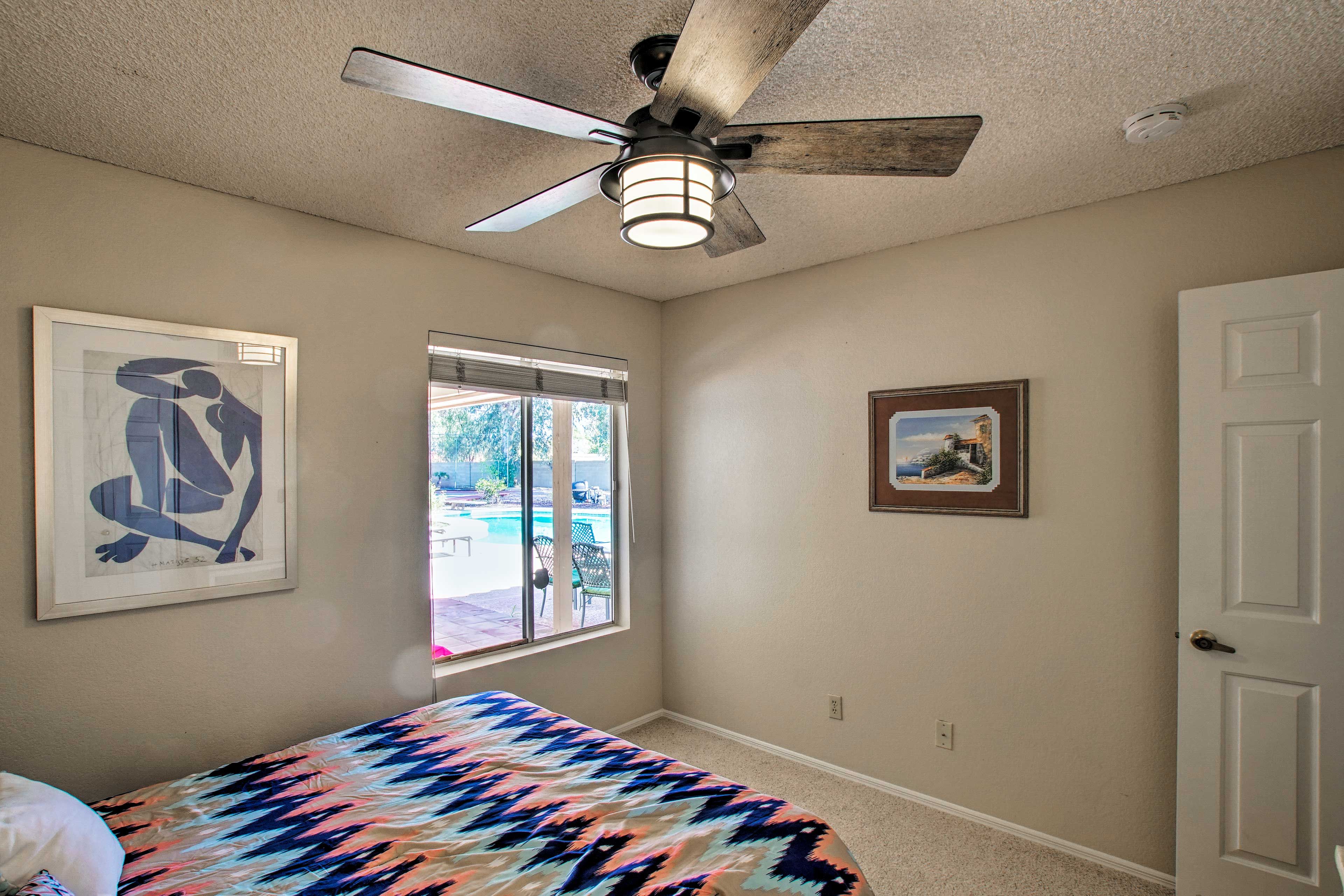There's ample closet space in each room for guests to store their belongings.