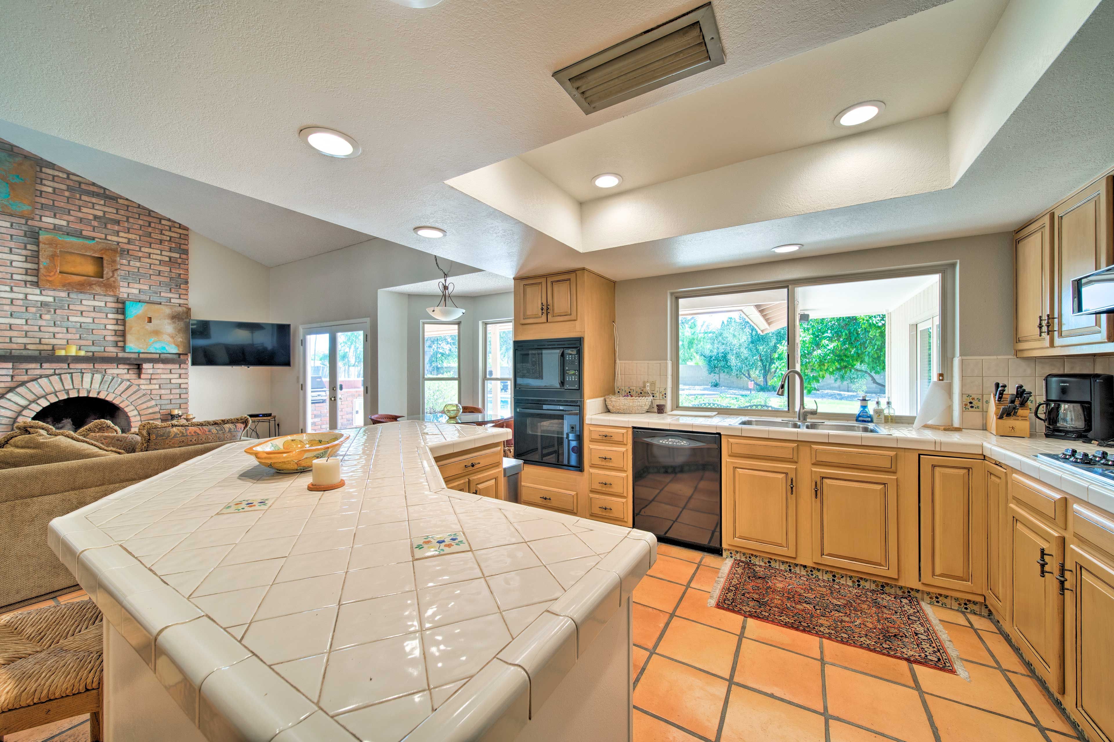 There's abundant counter space for prepping meals!