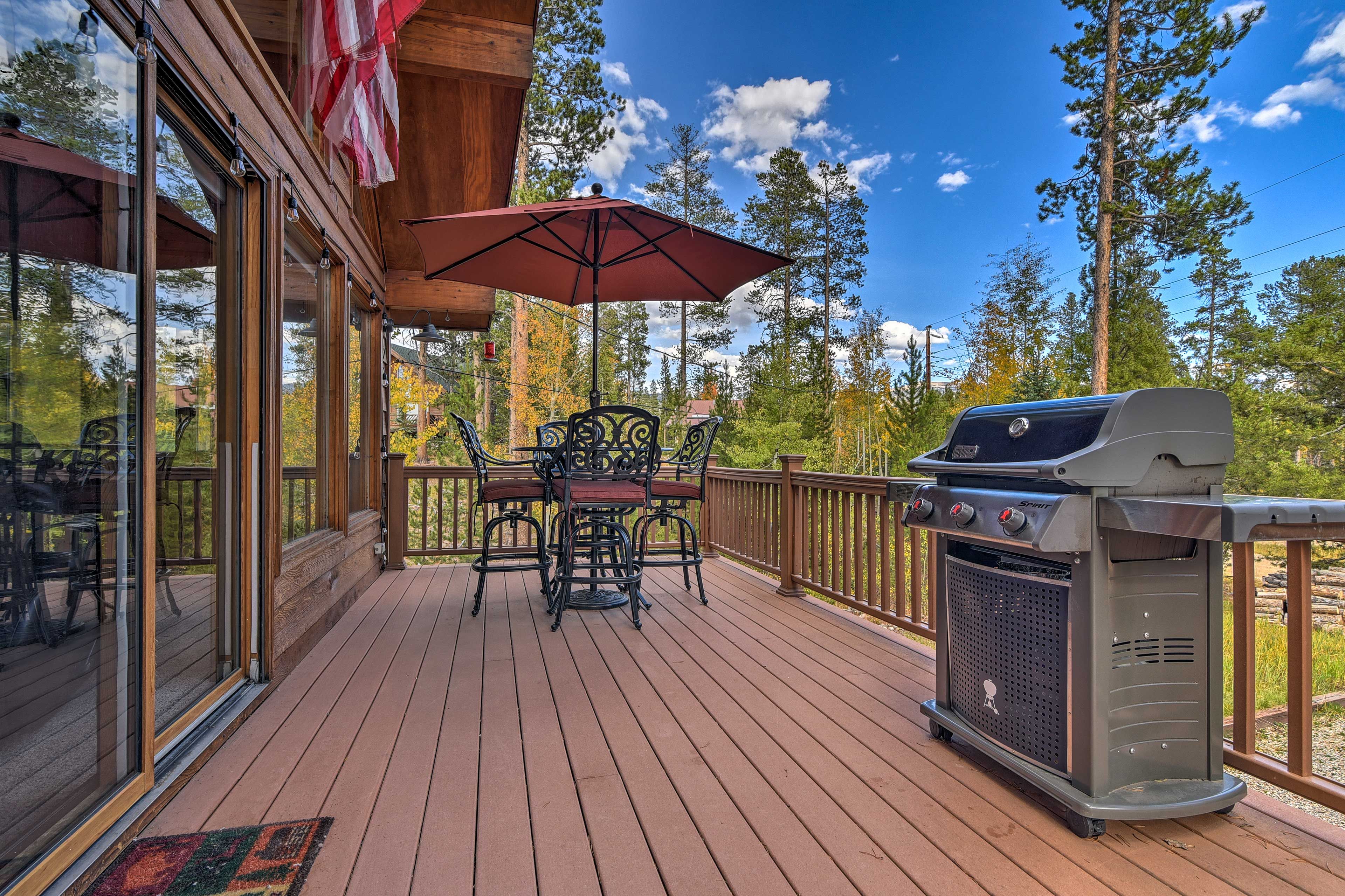 Private Deck | Gas Grill | Outdoor Dining & Lounge Areas