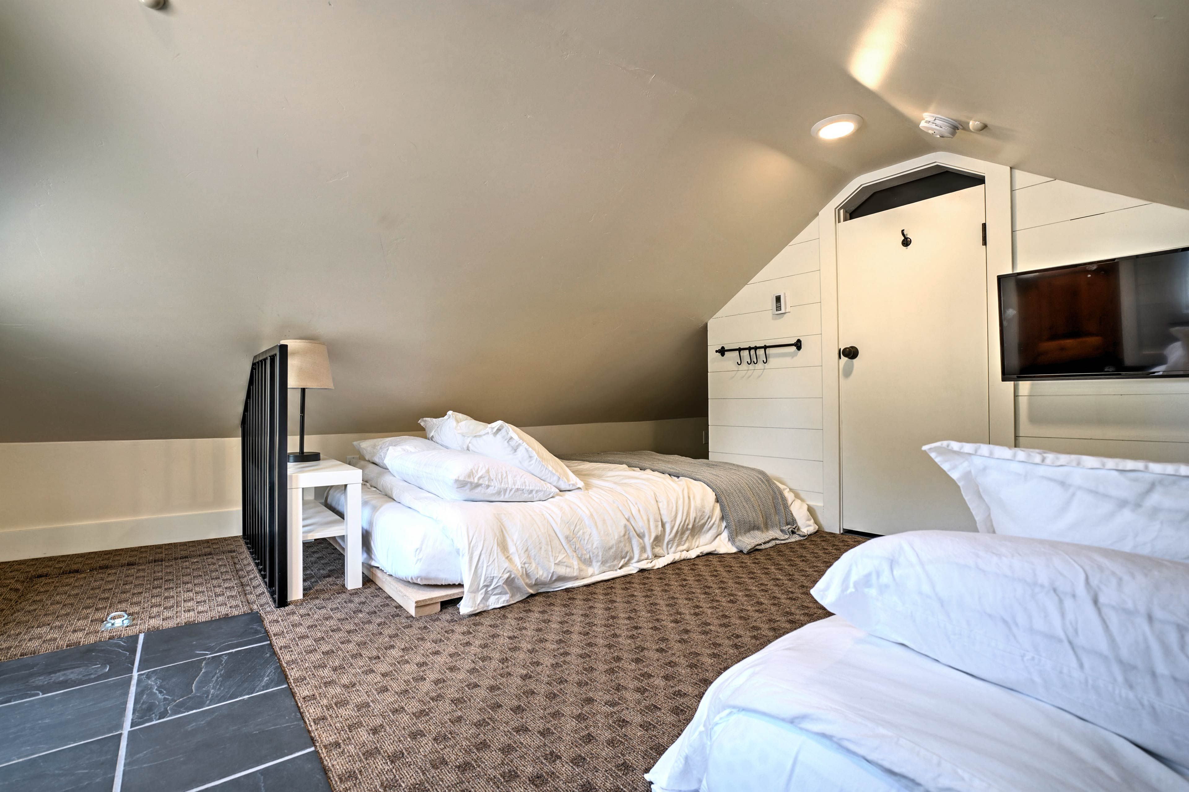 You can access the bedroom from the lower level or the private outdoor entrance.