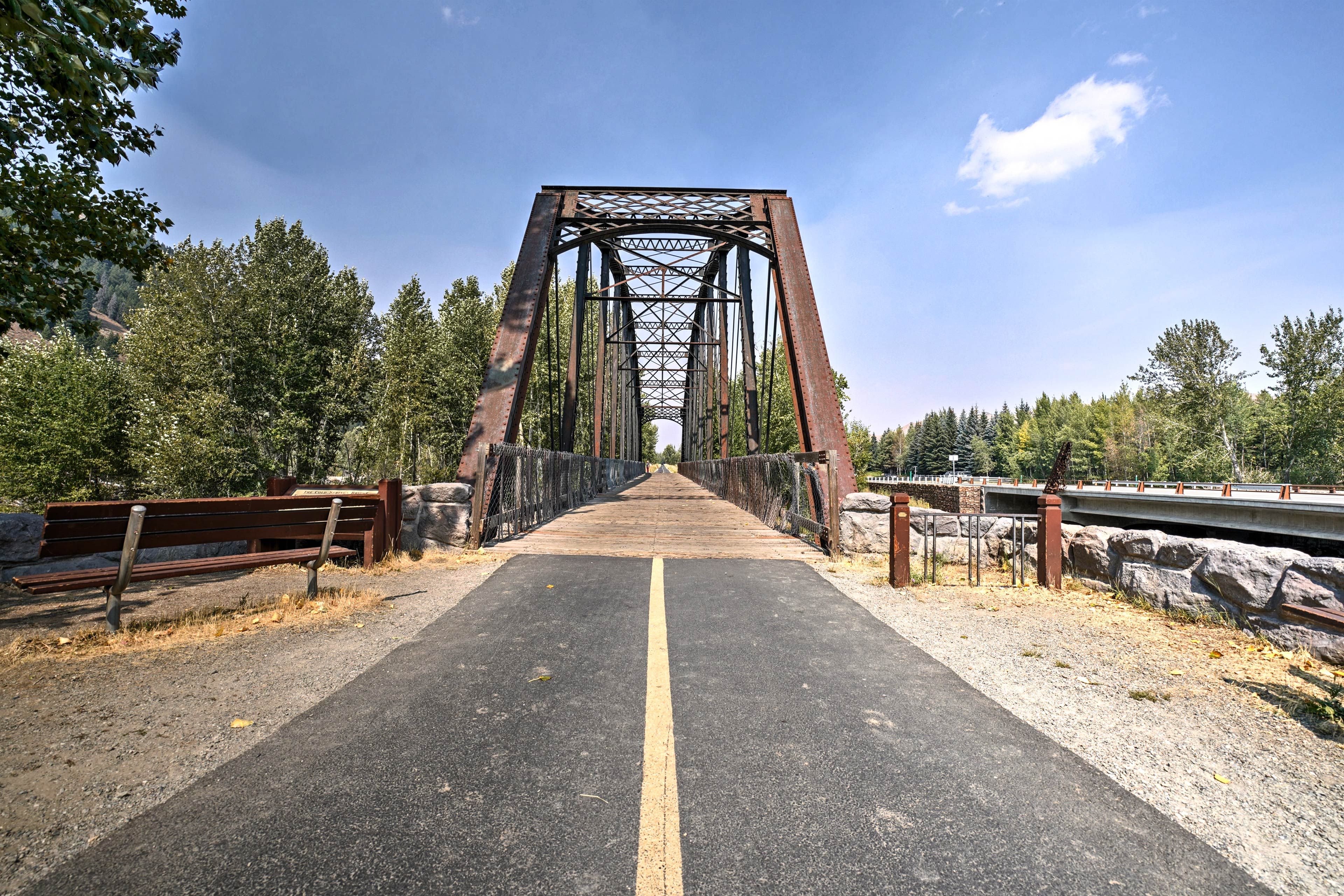 Bring your own bikes or hop on a rental one to ride the trail by the property.