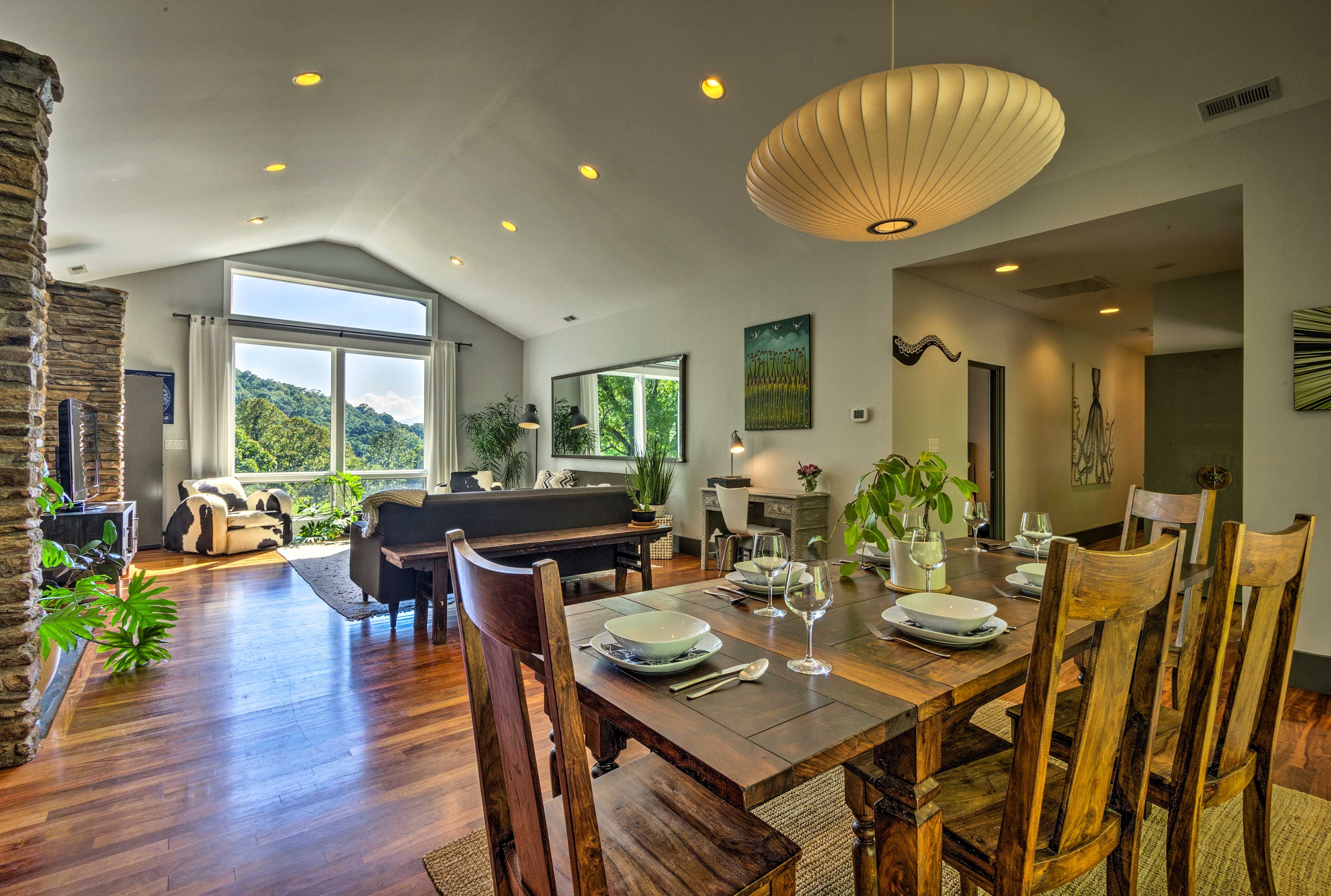 Exotic Kurapayra floors are featured throughout the interior.