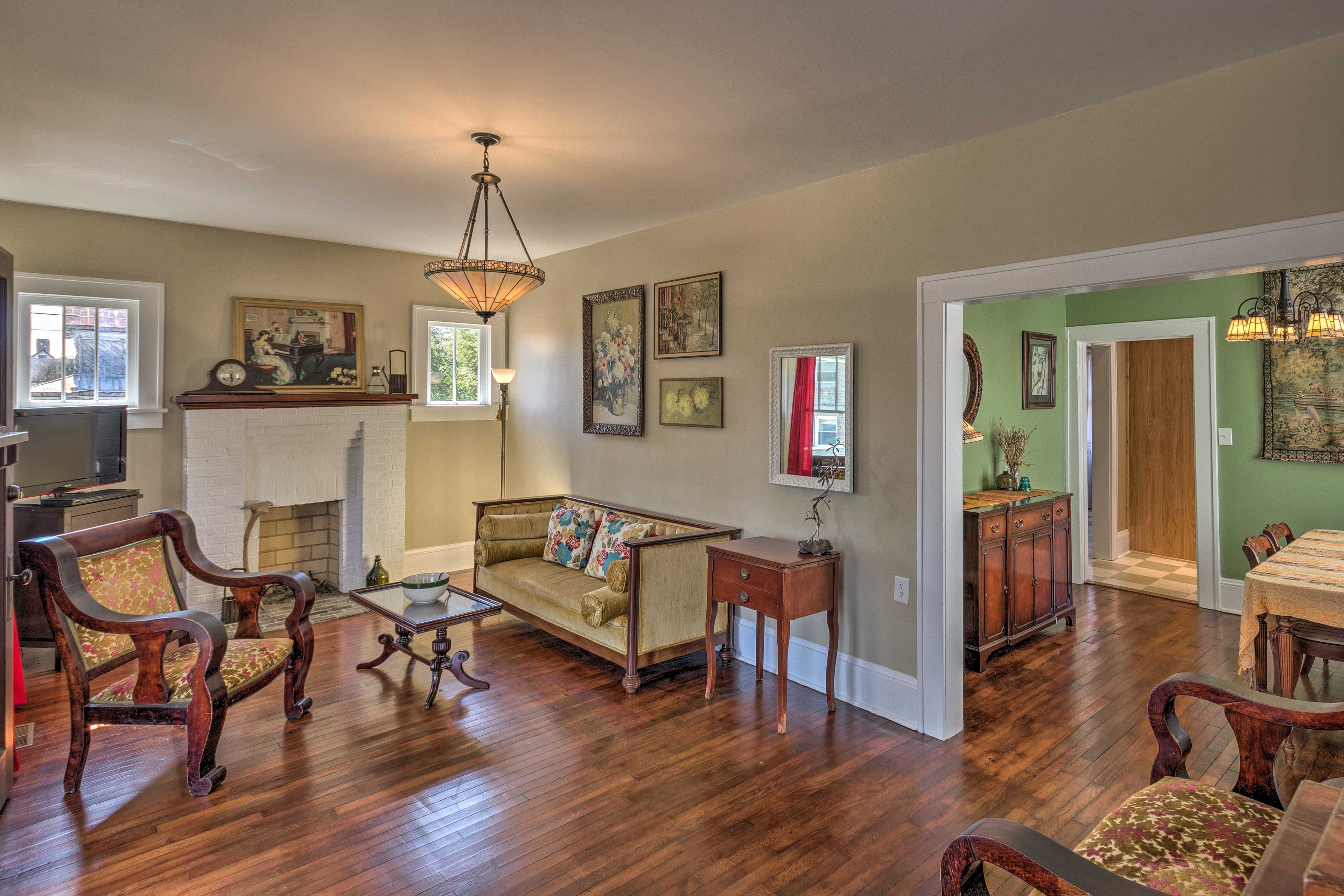 The home has recently been updated with new artwork.