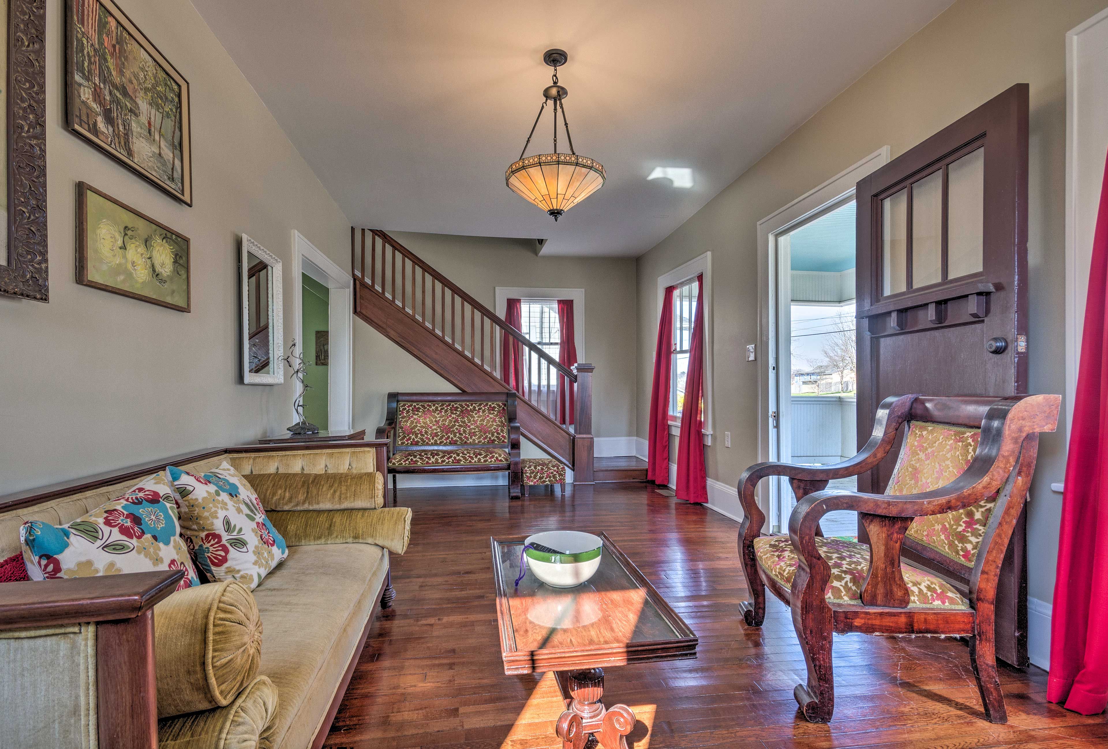 You'll find hardwood flooring throughout the home.
