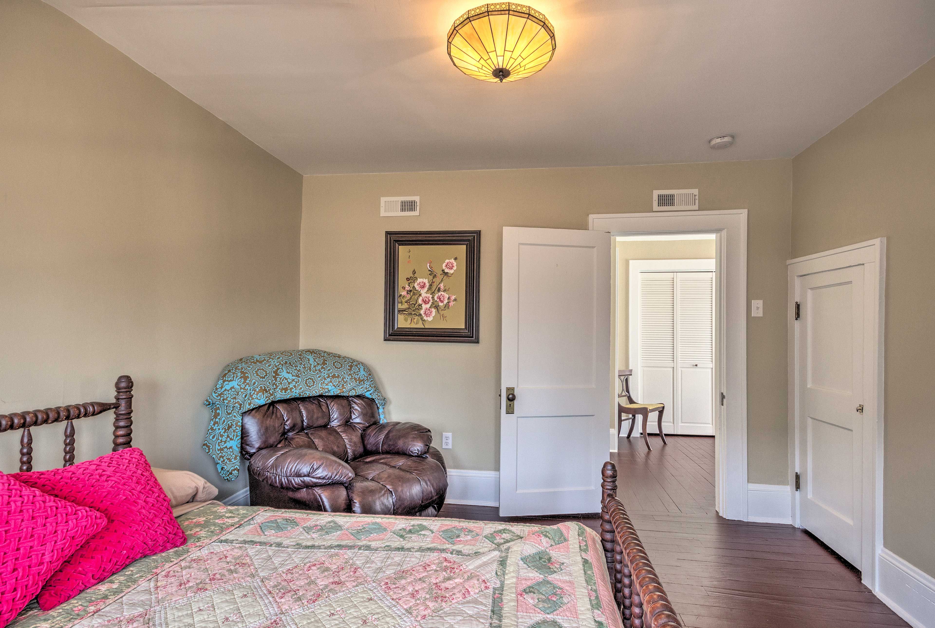 Two bedrooms have full-sized beds.