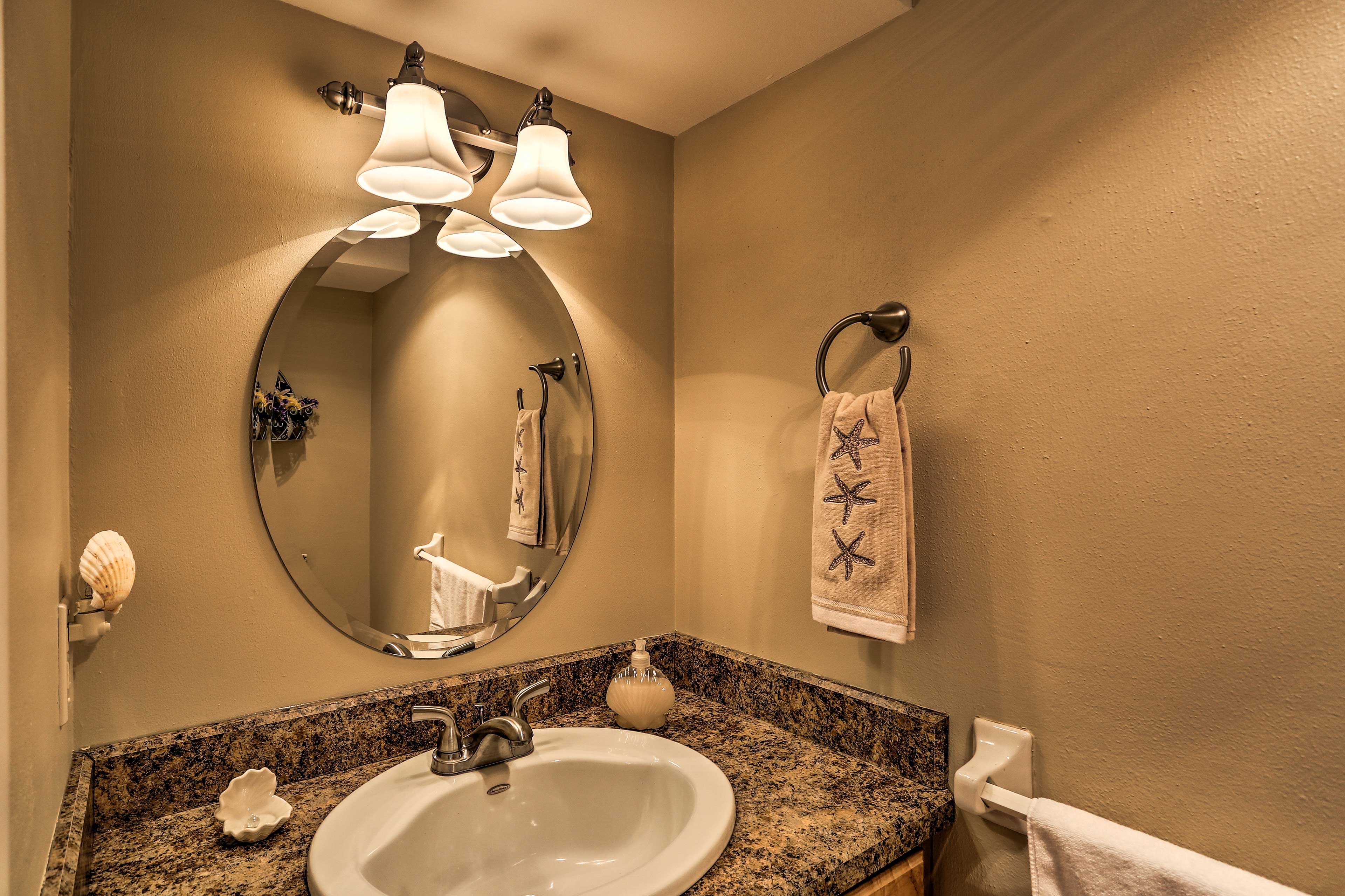 The half bathroom is on the first floor.