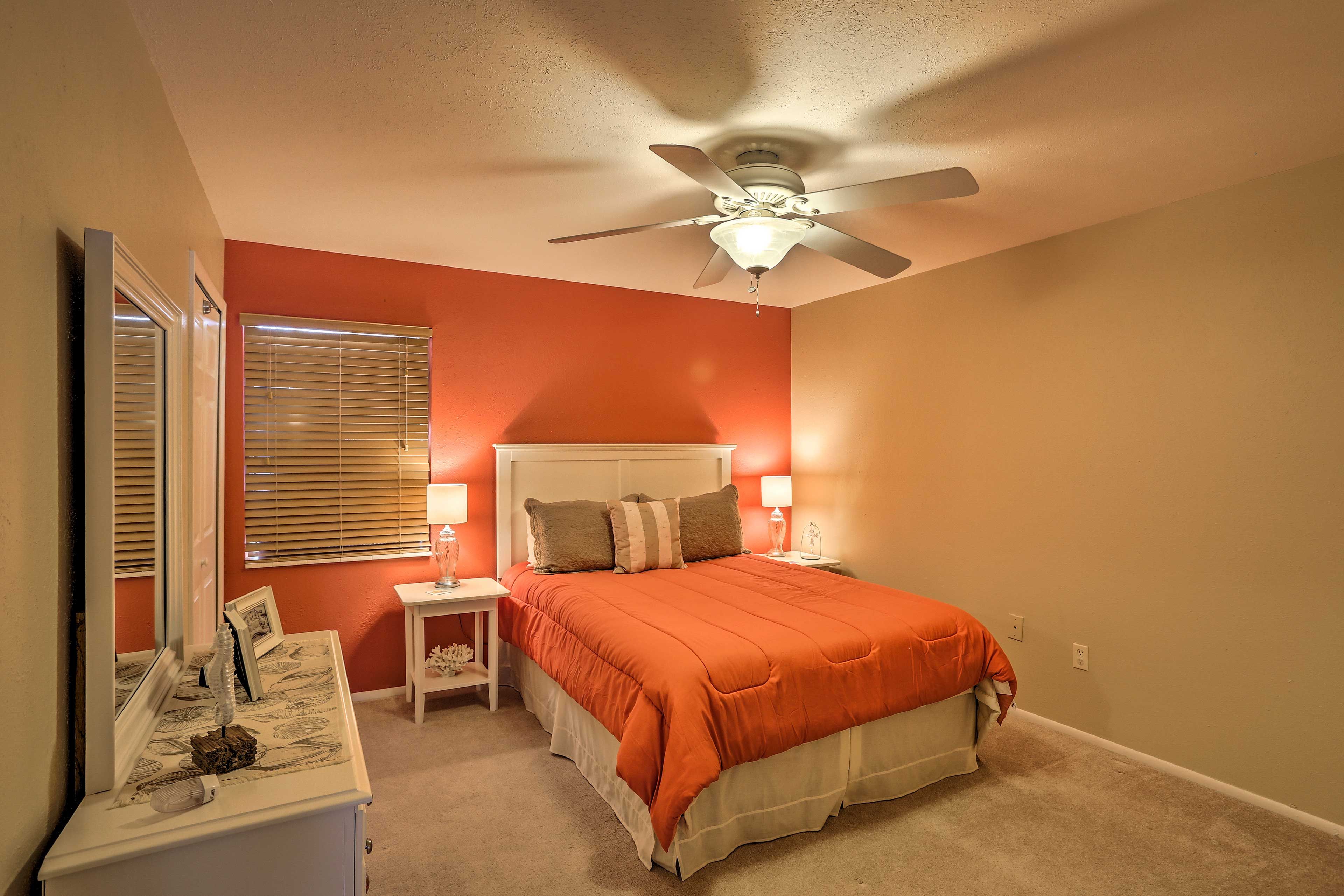 The ceiling fans and air conditioning will keep you cool.