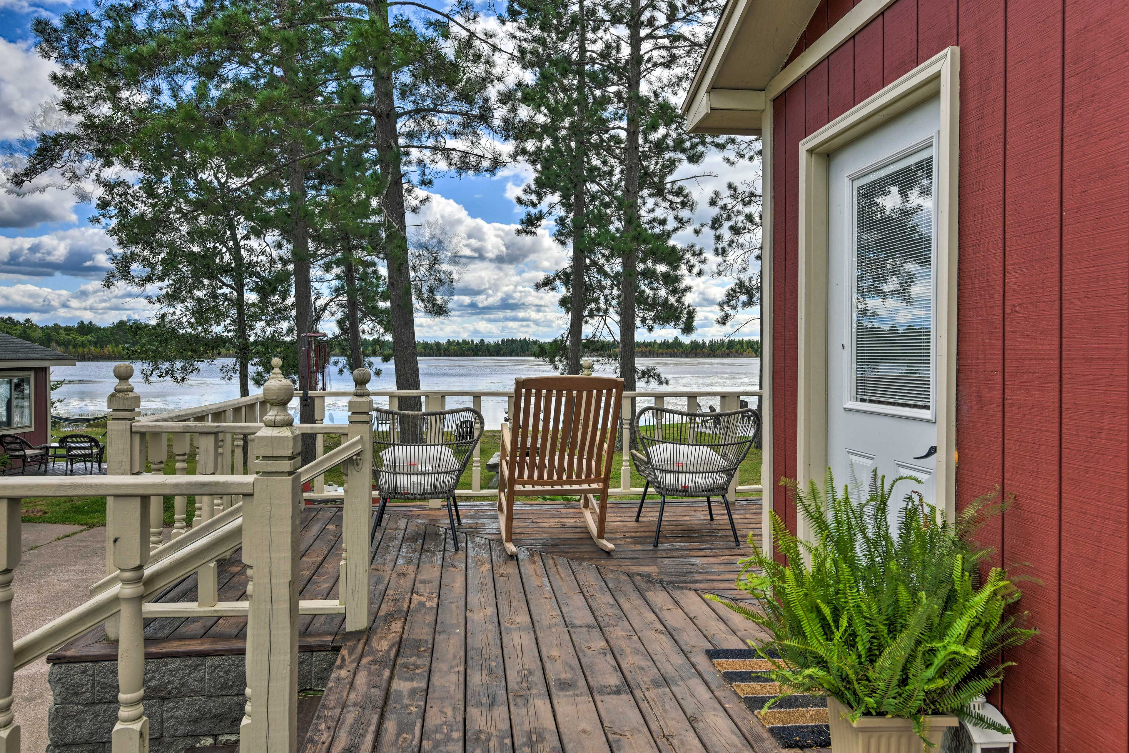 Wander out onto the private dock.