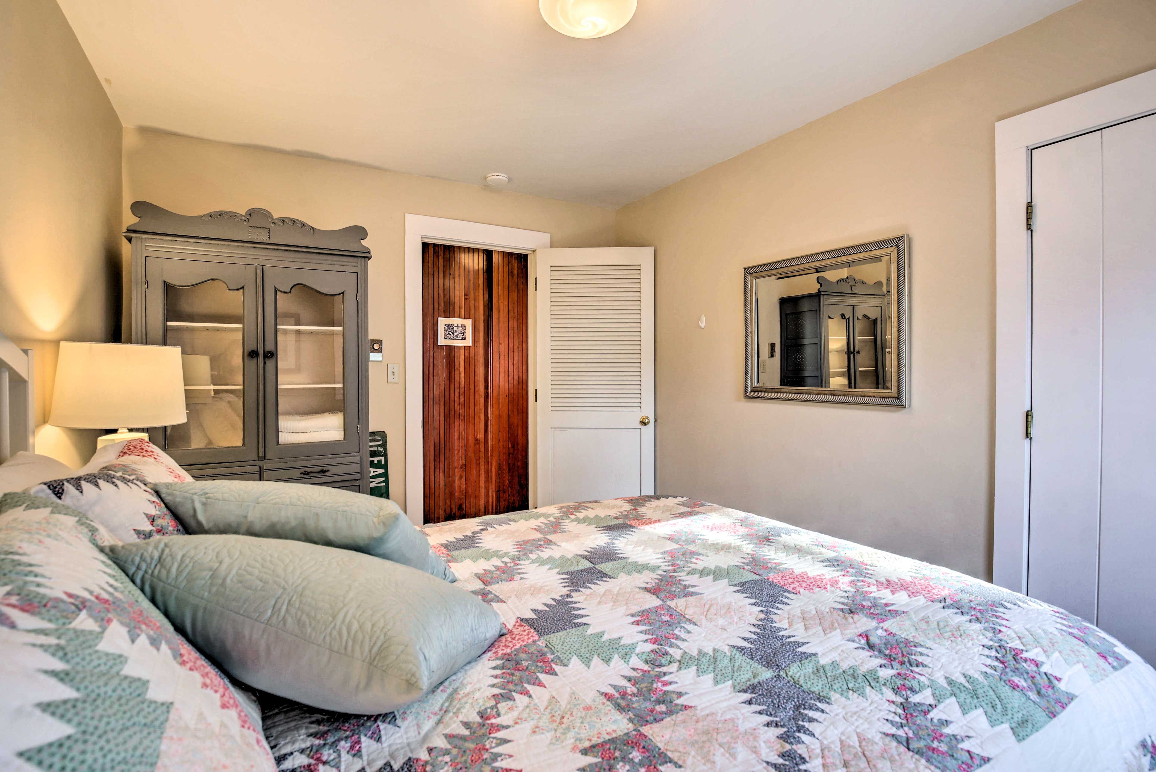 Store your vacation clothes in the antique hutch.