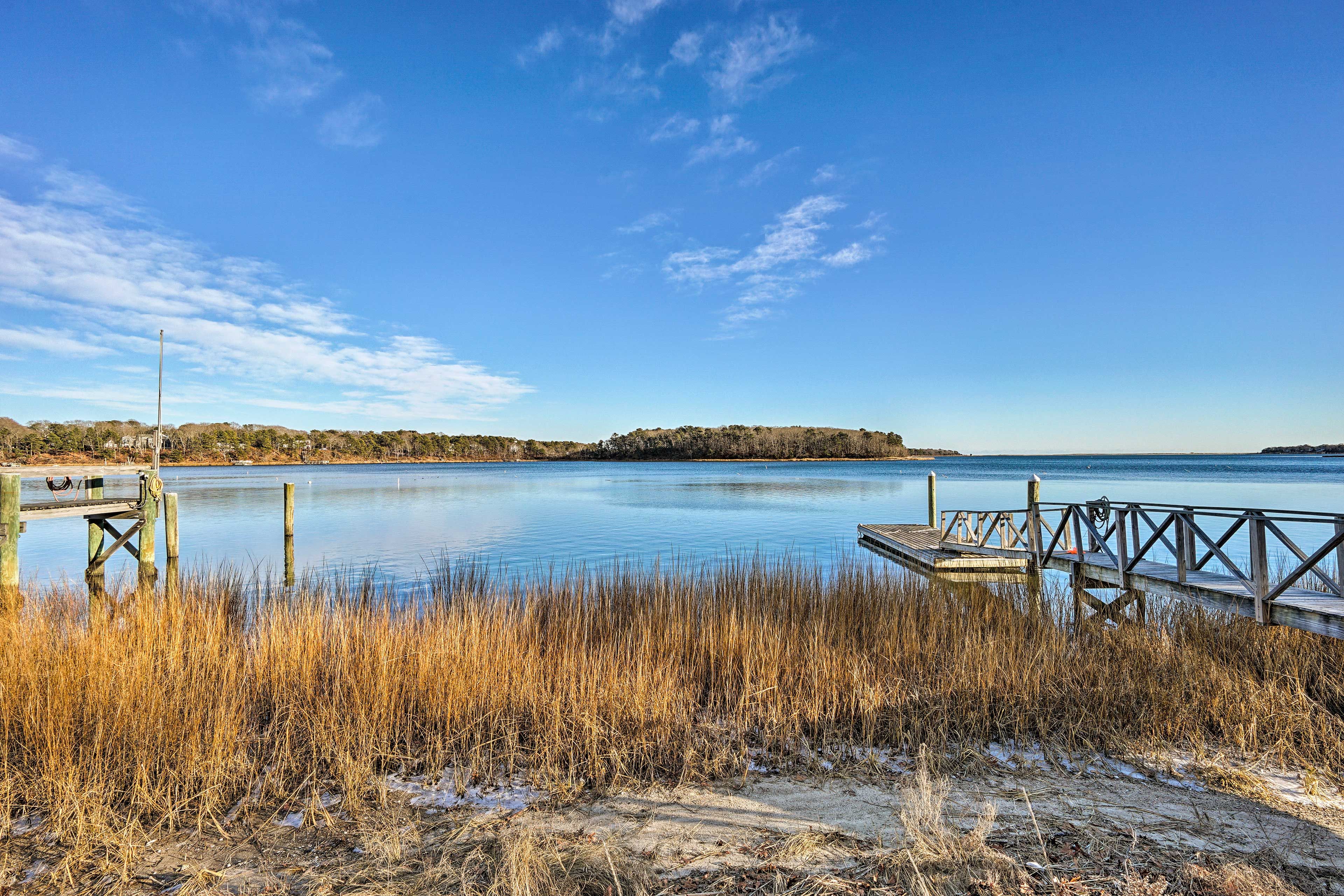 Bring the boat along to tie off on the dock!