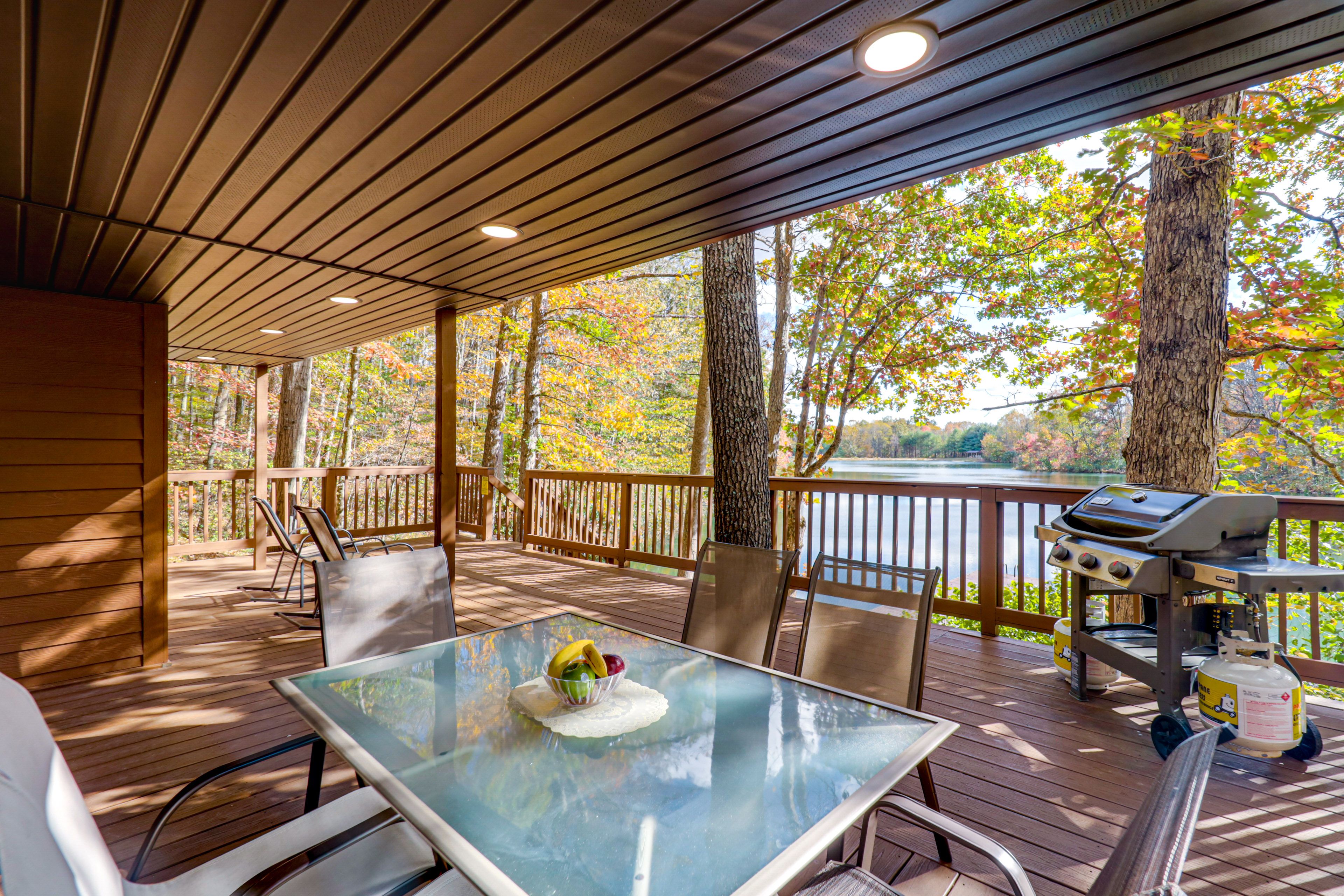 Covered Deck | Outdoor Dining Area | Gas Grill
