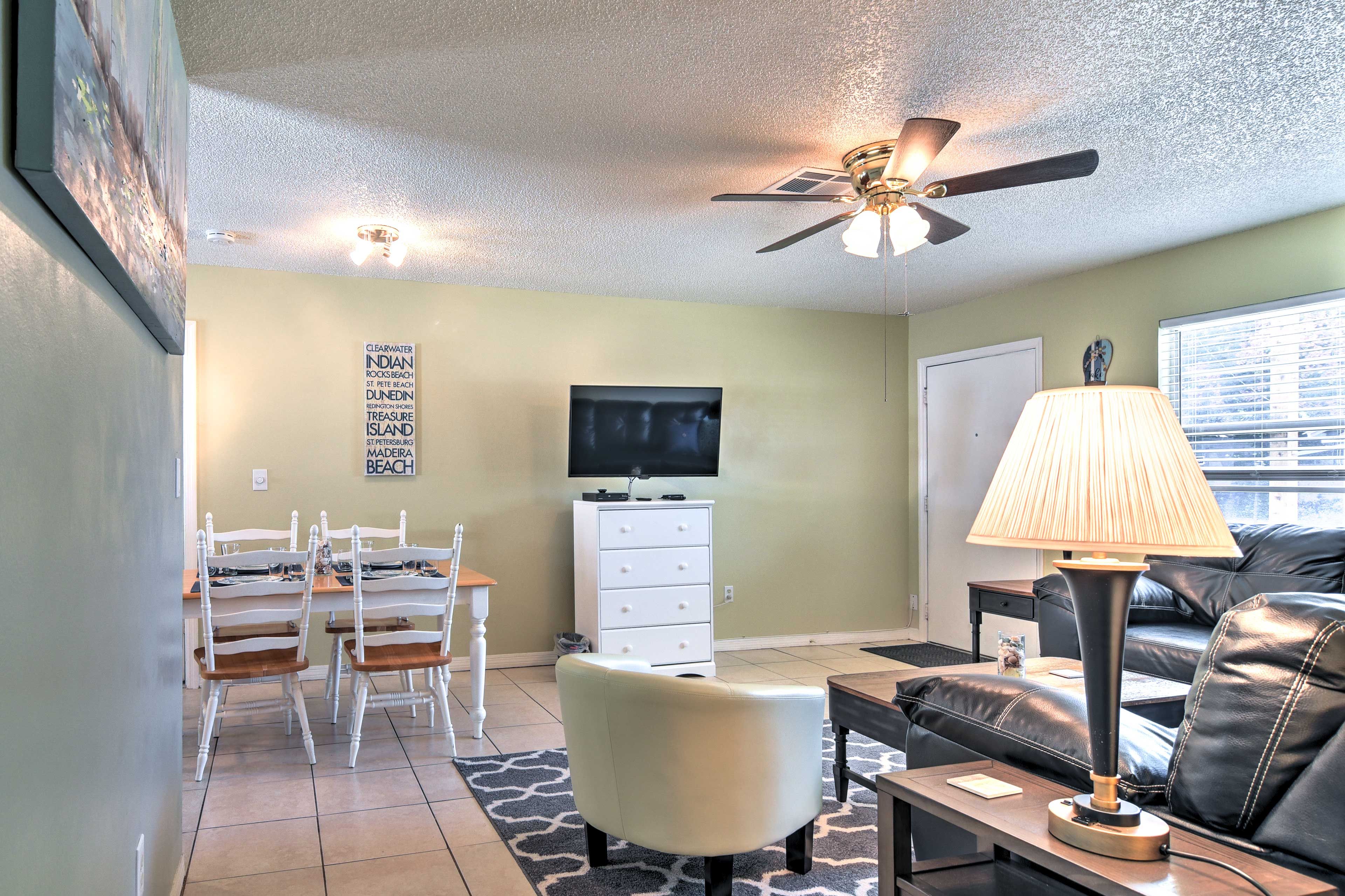 The newly renovated townhome includes fresh, modern decor.