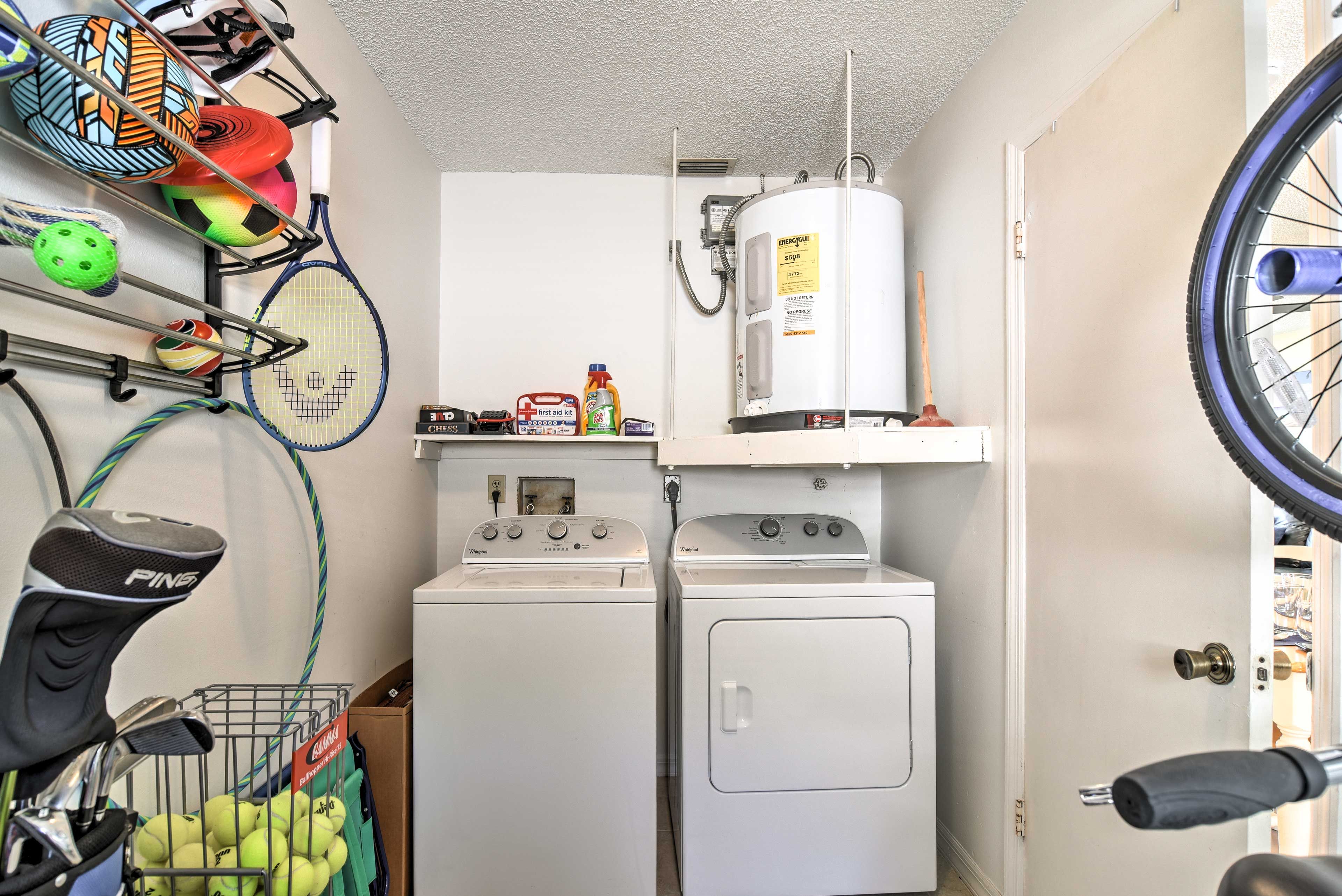 Throw everyone's swimsuits into the washer & dryer to prepare for another day!