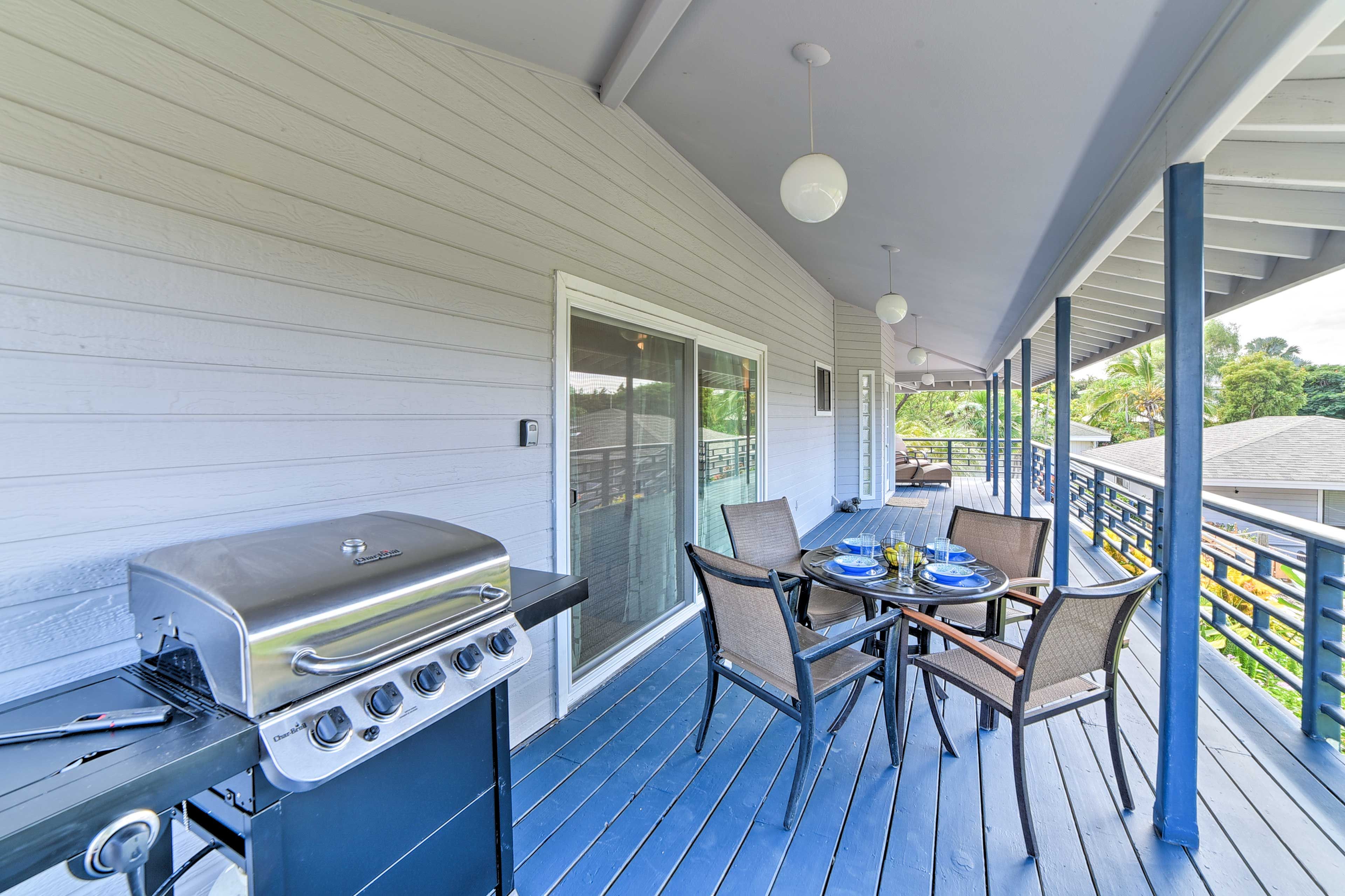 Fire up the gas grill for nightly barebcues.
