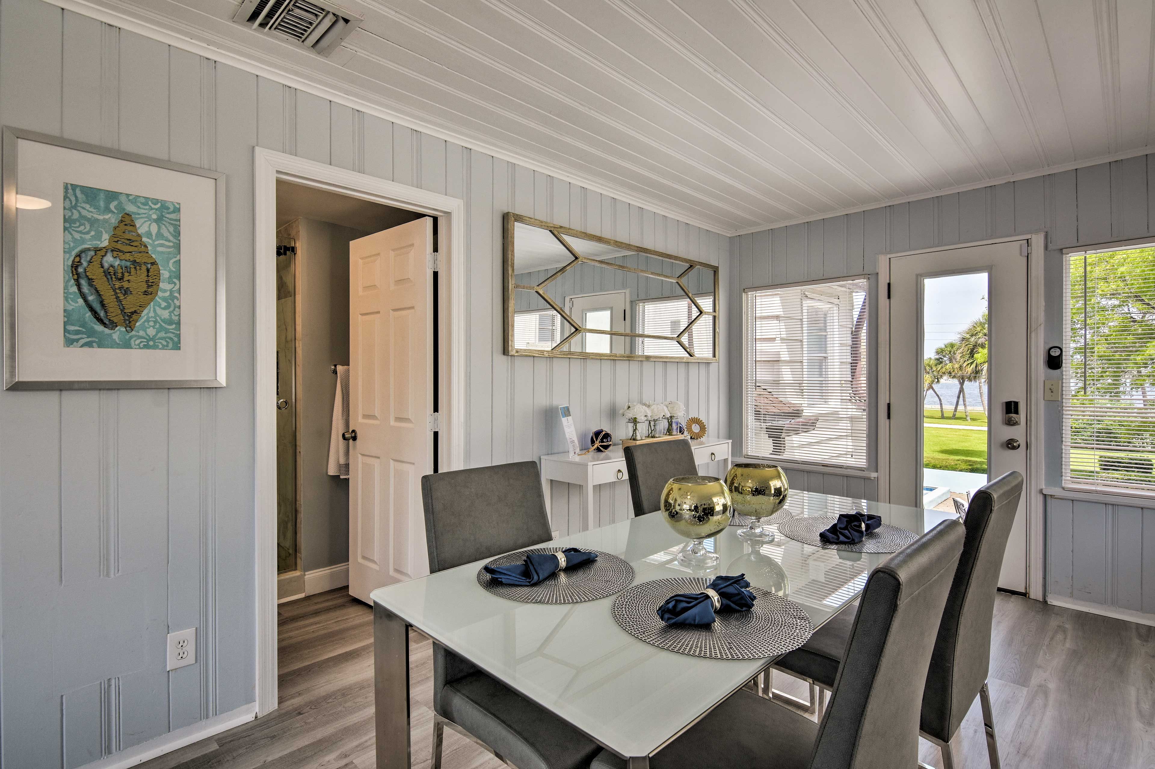 This vacation rental home has designer finishes.
