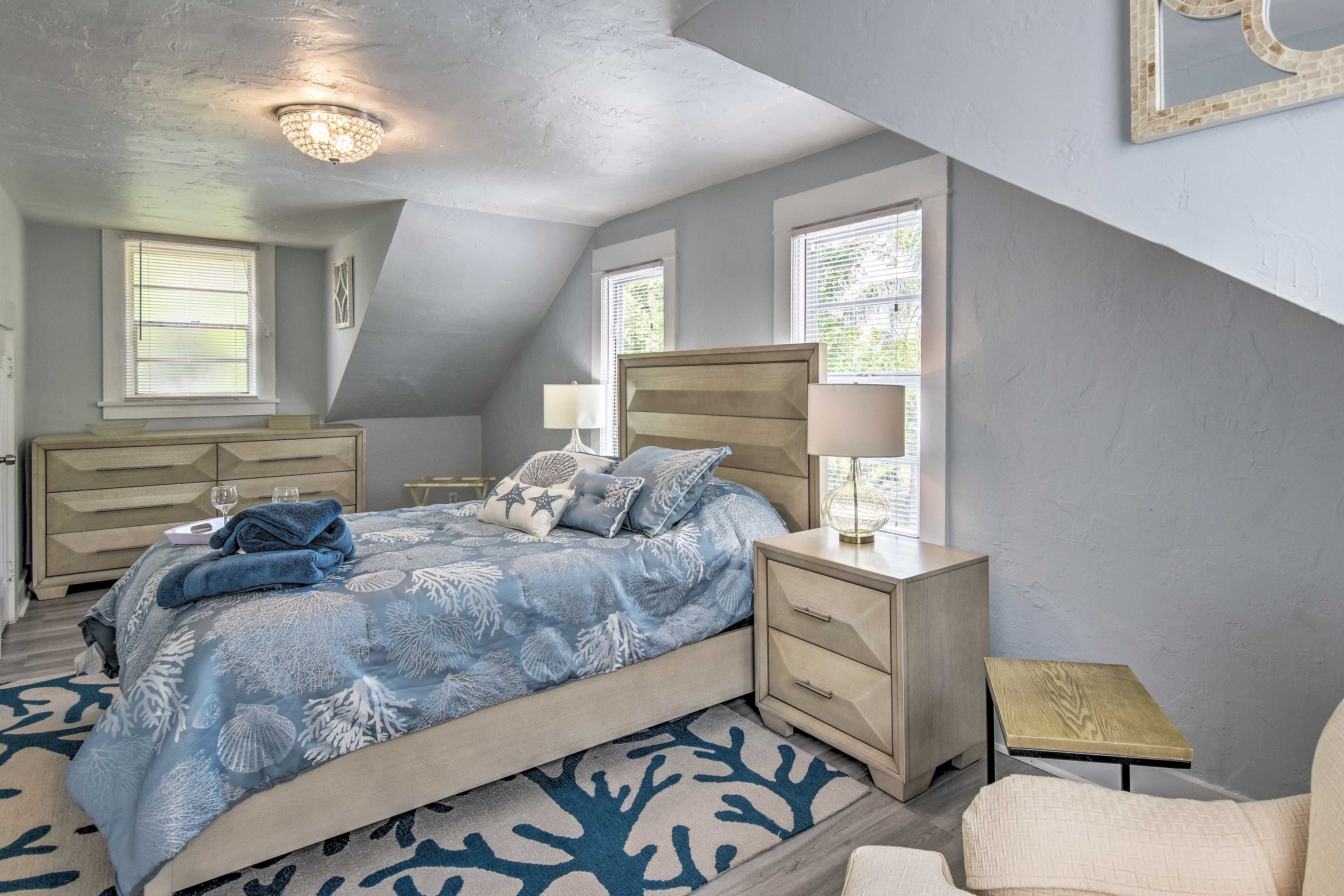 Store your clothes in the spacious dresser.