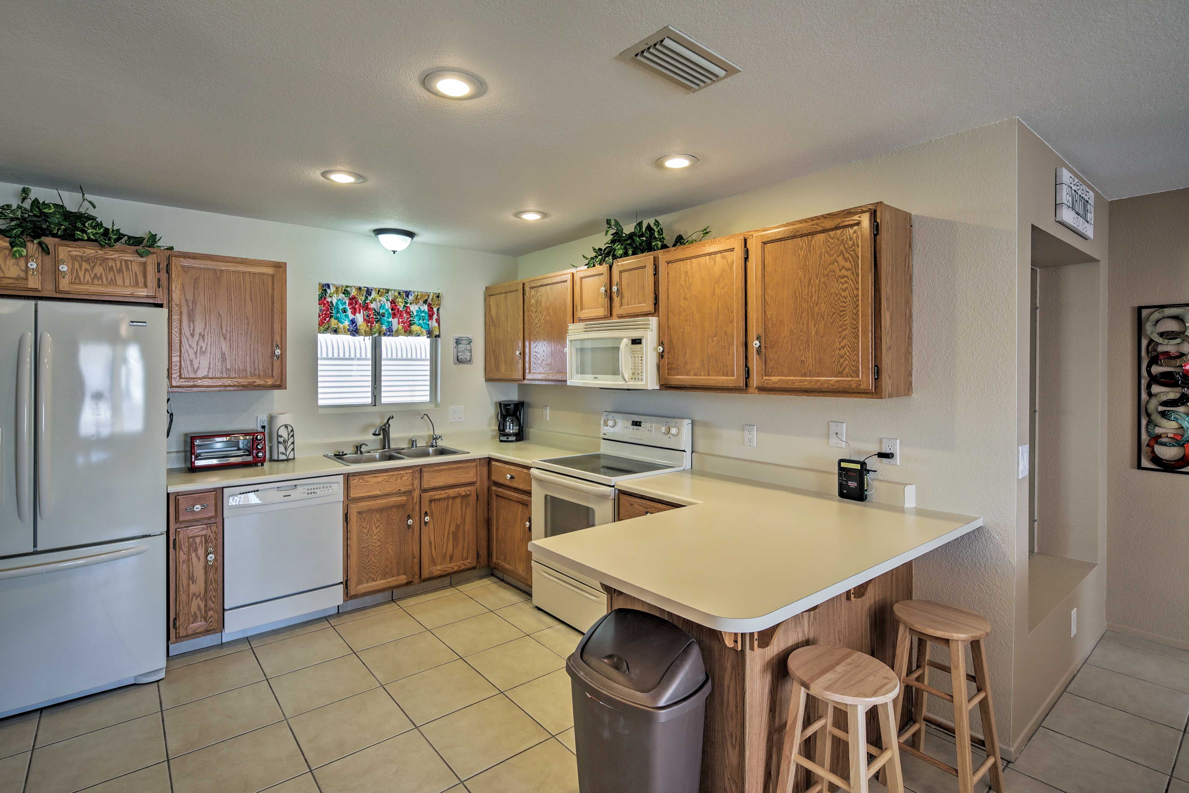 The living room flows into the kitchen.
