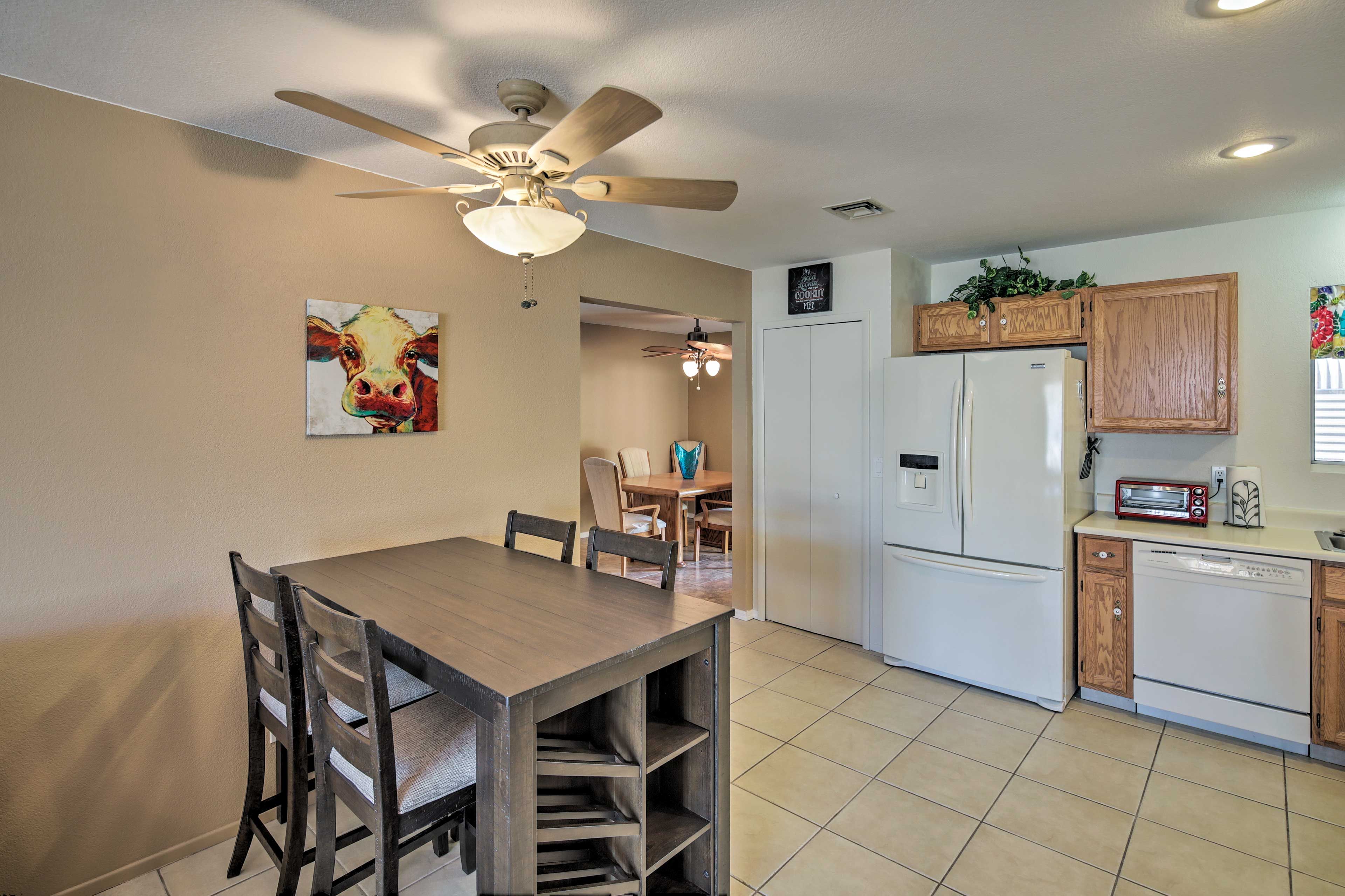 Break bread at this table in the kitchen!