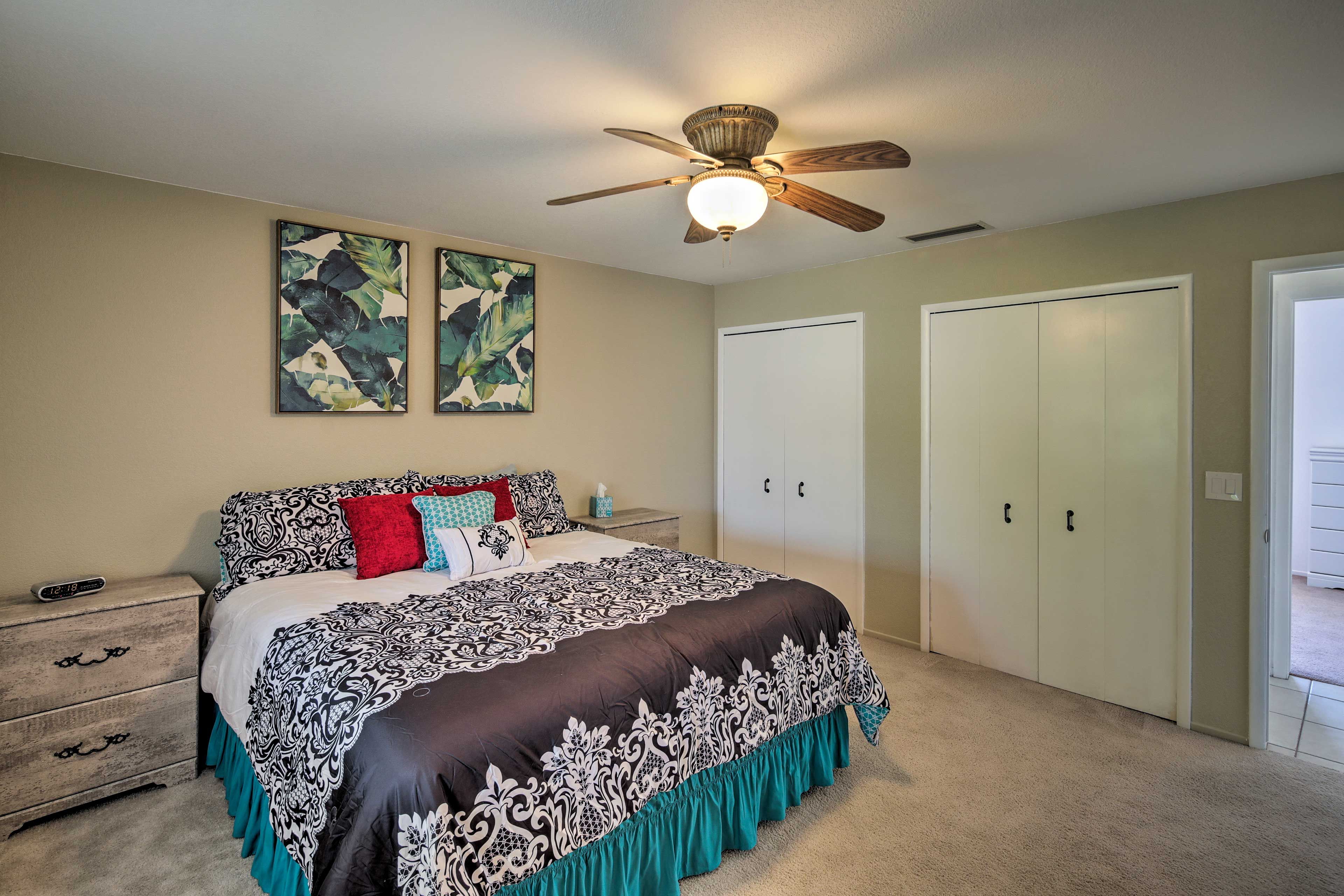 Two lucky guests can claim the king bed in the first bedroom!
