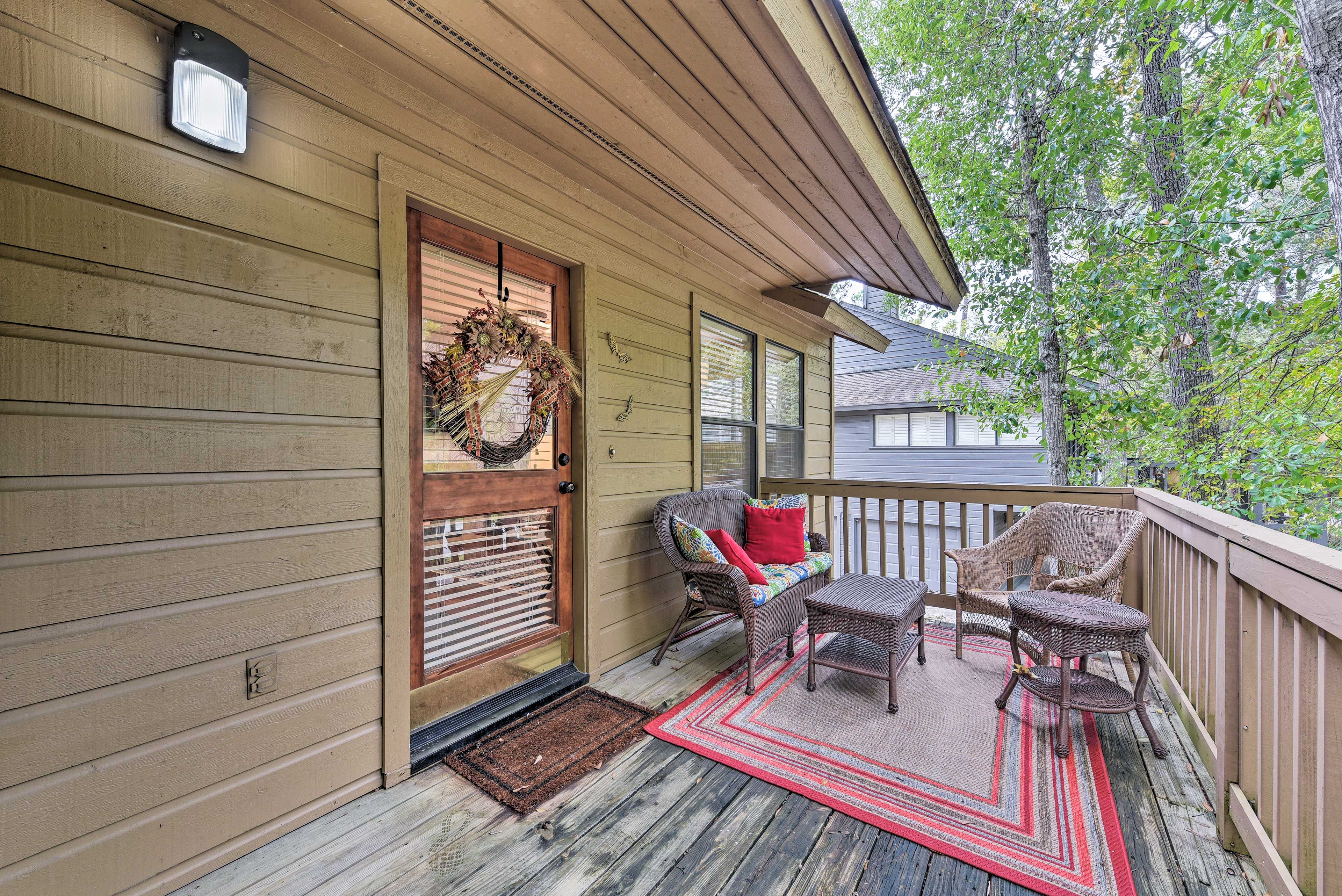 Private Partially Covered Balcony | Wicker Furniture