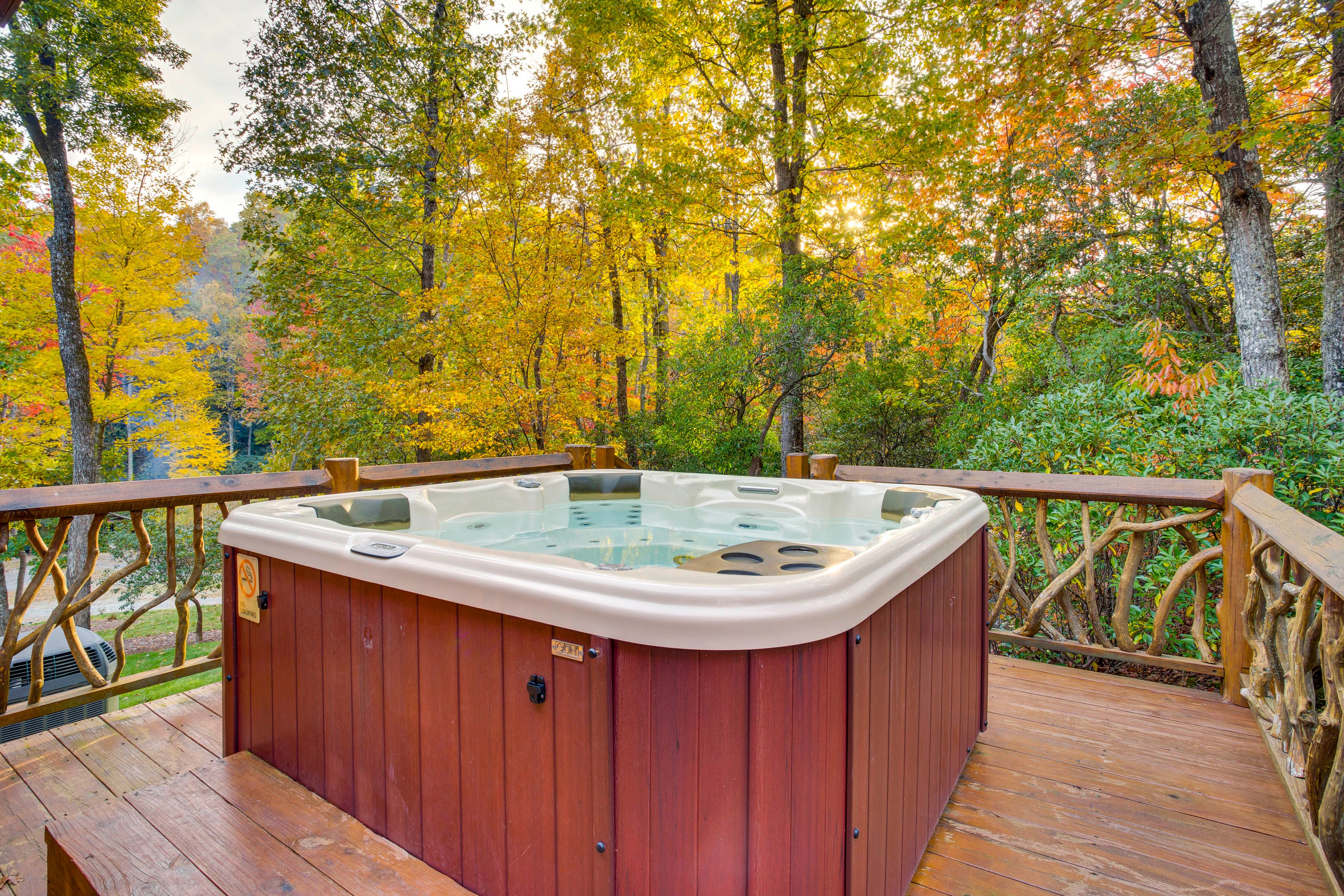 Spacious Yard | Private Hot Tub | Scenic Views